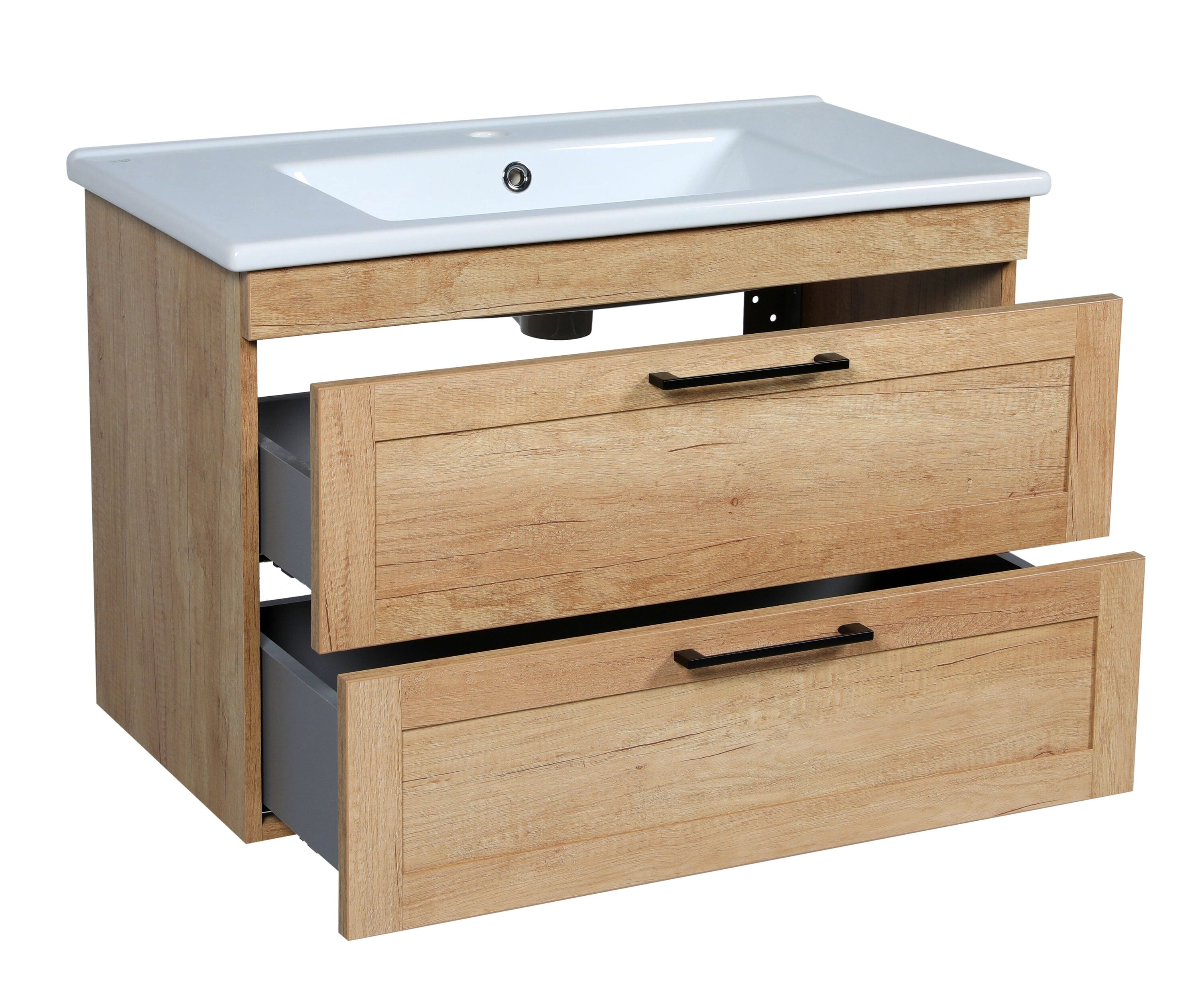 Bath Oasis Modern Wall-Mounted Bathroom Vanity with Washbasin