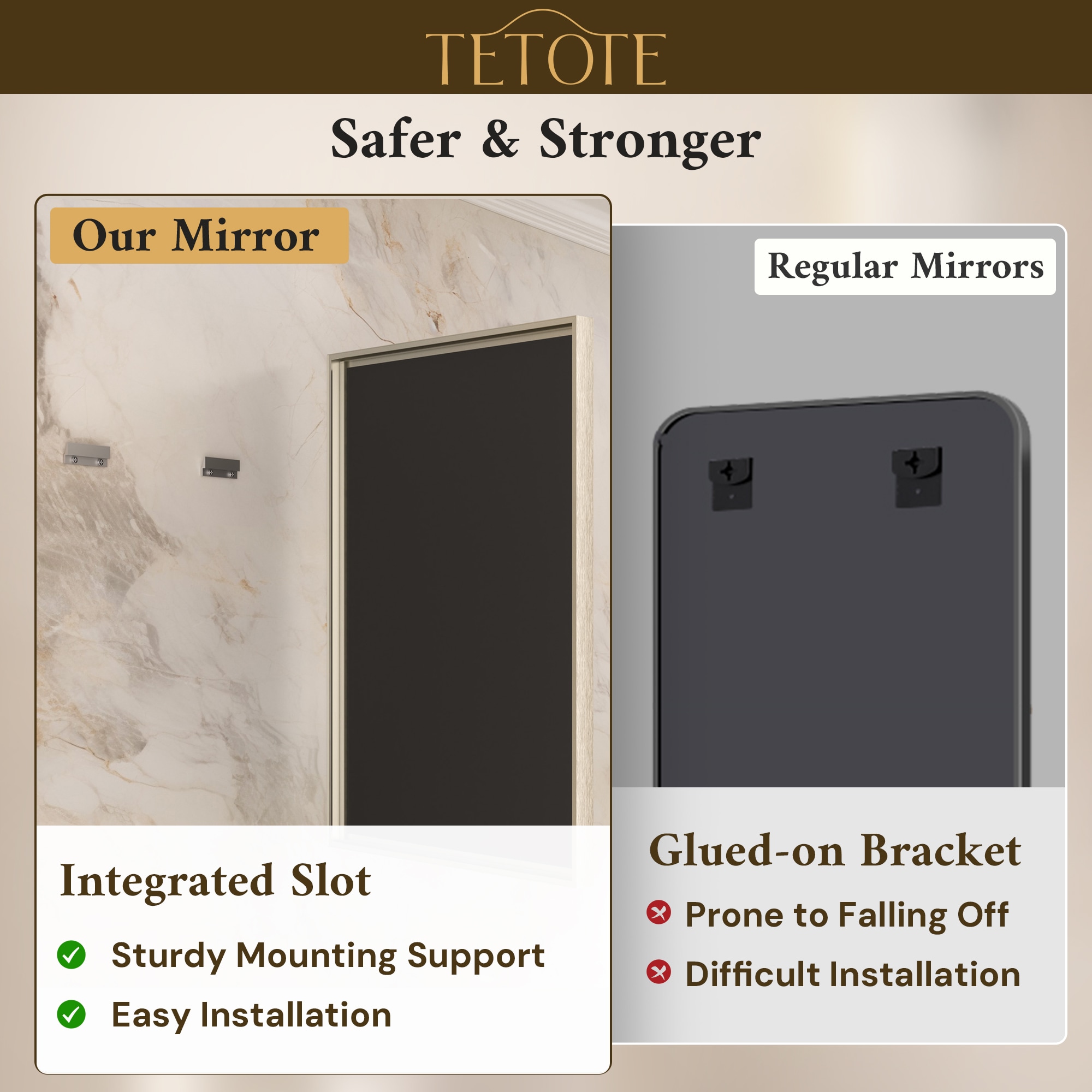 TETOTE LSC-TE-2436BN-B62 Framed-Bath-Mirrors - View #4
