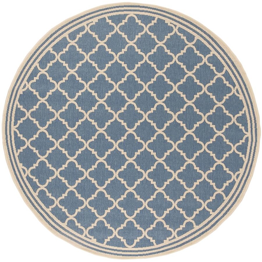 Safavieh Linden Lattice 7 x 7 Blue/Creme Round Indoor Trellis Coastal Area Rug Safavieh Linden Lattice 7 x 7 Blue/Creme Round Indoor Trellis Coastal Area Rug