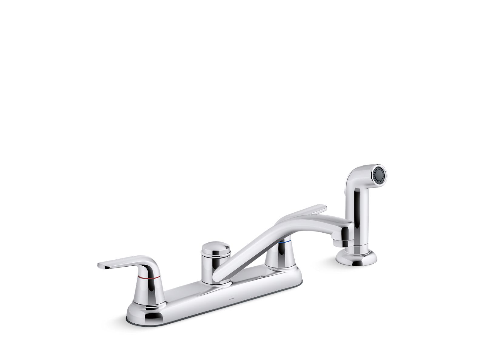 KOHLER 30616-CP Jolt Two-handle kitchen sink faucet with side sprayer
