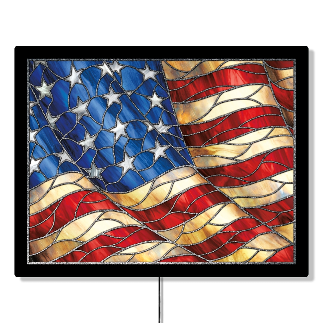 Desperate Enterprises LEDFLAG Backlit LED Sign - American Flag Natural 23-Inches H x 18-Inches W Vintage/Retro Sign