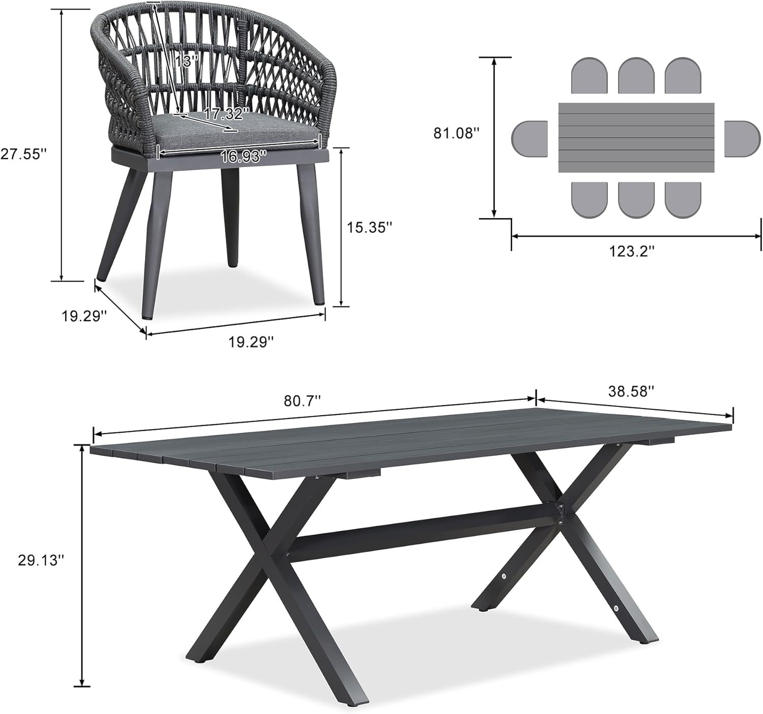 PURPLE LEAF LS01-RPL09-205-GY Patio-Dining-Sets - View #2