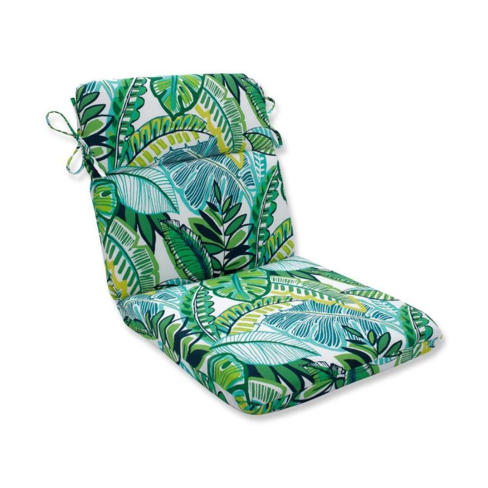 Pillow Perfect Aruba Jungle Green Blue Patio Chair Cushion at Lowes.com