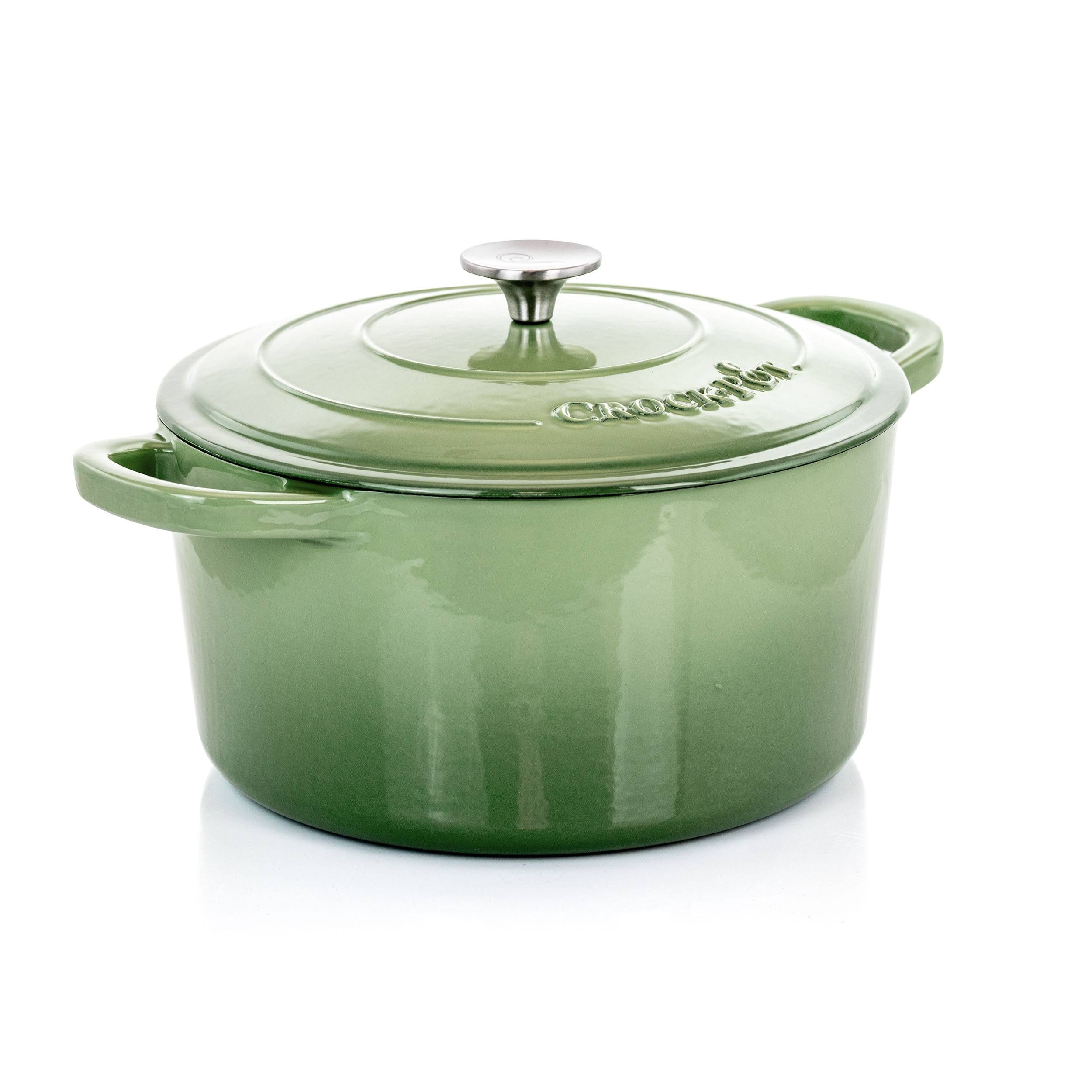 Crock-Pot Artisan 7 Quart Enameled Cast Iron Dutch Oven in Pistachio Green  in the Cooking Pots department at