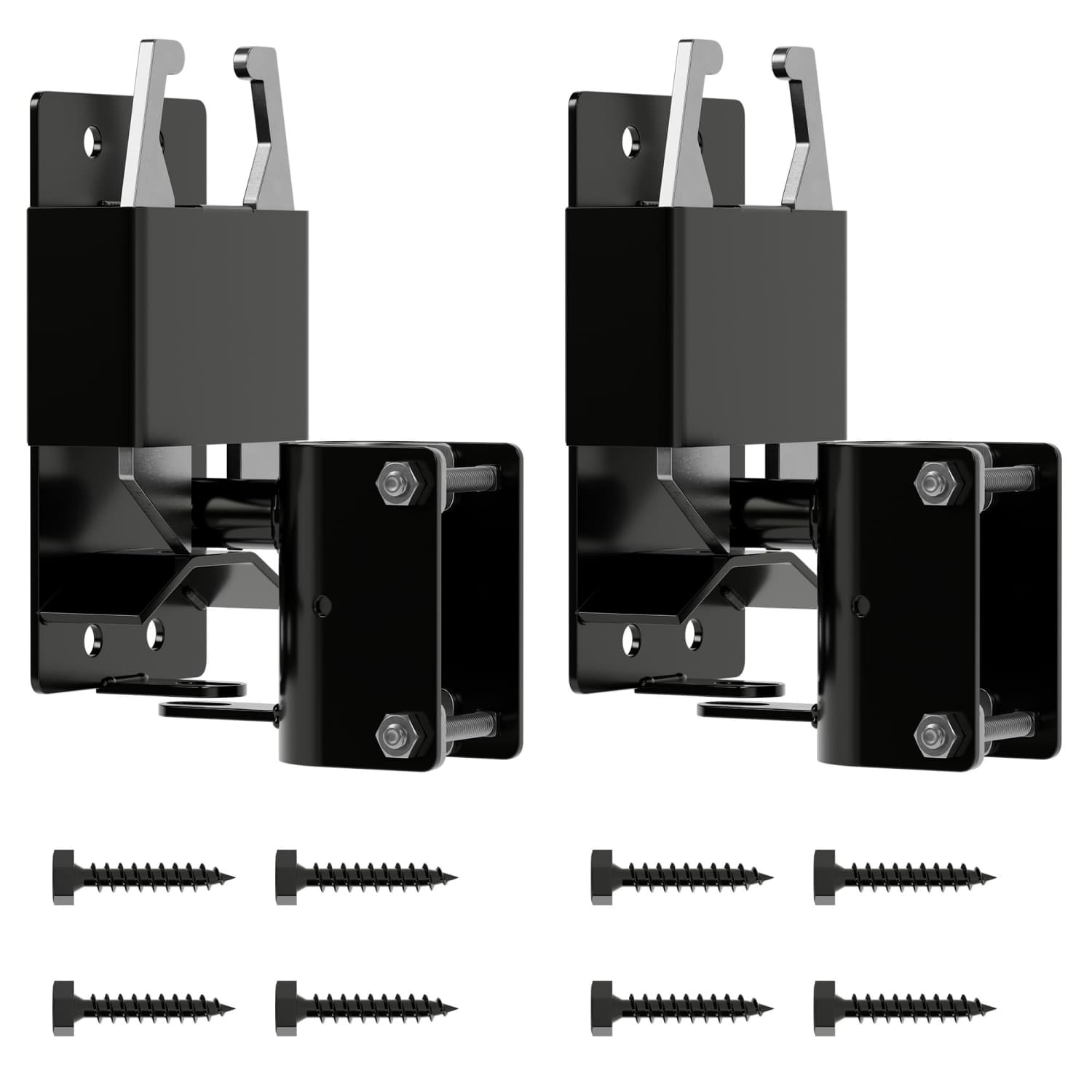 Angel Sar 2-Pack 7-5/8-in Black Latch with Padlock Hole for Farm Ranch Pasture
