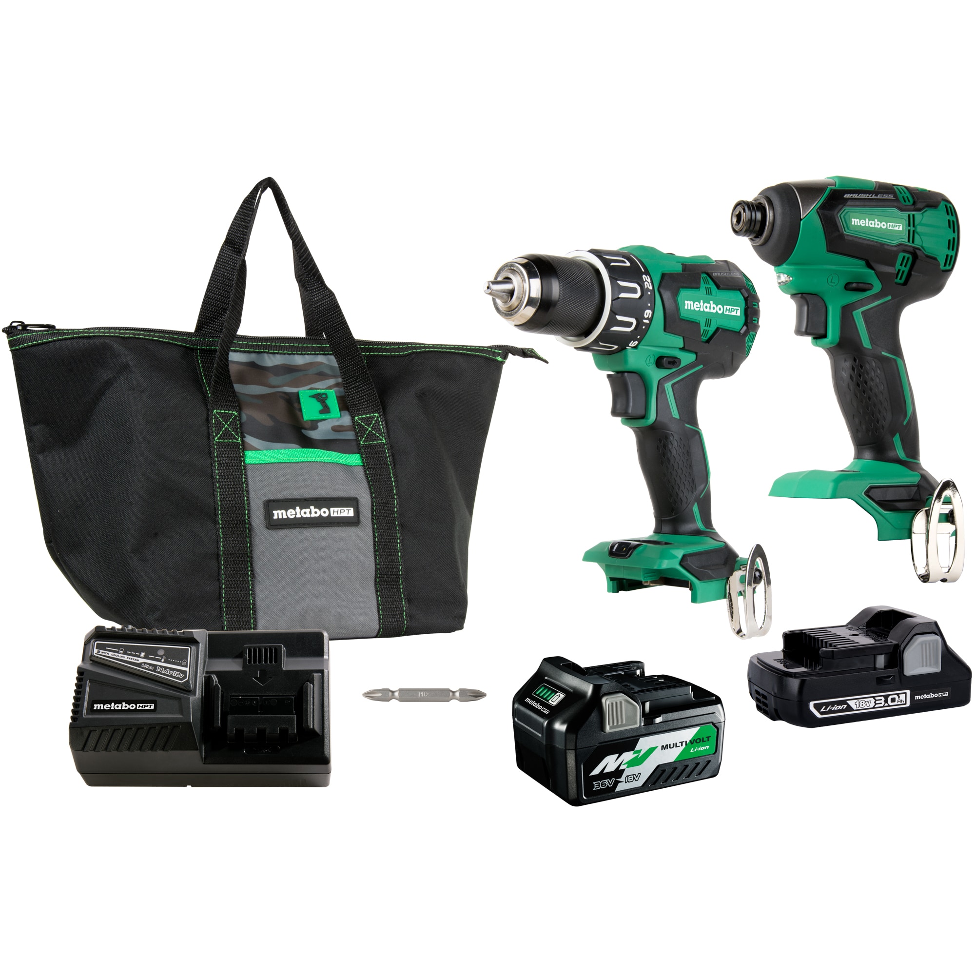 Metabo HPT 2-Tool Brushless Power Tool Combo Kit with Soft Case (2