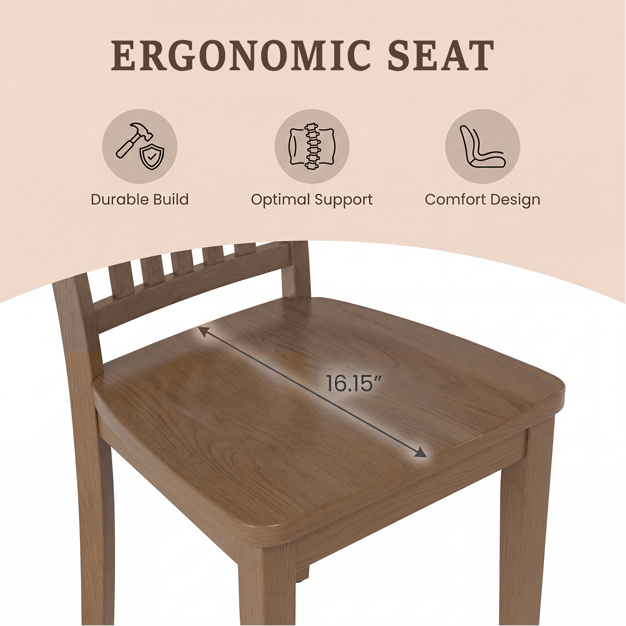 ViviHav LS-D6203-LBR Dining-Chairs - View #6