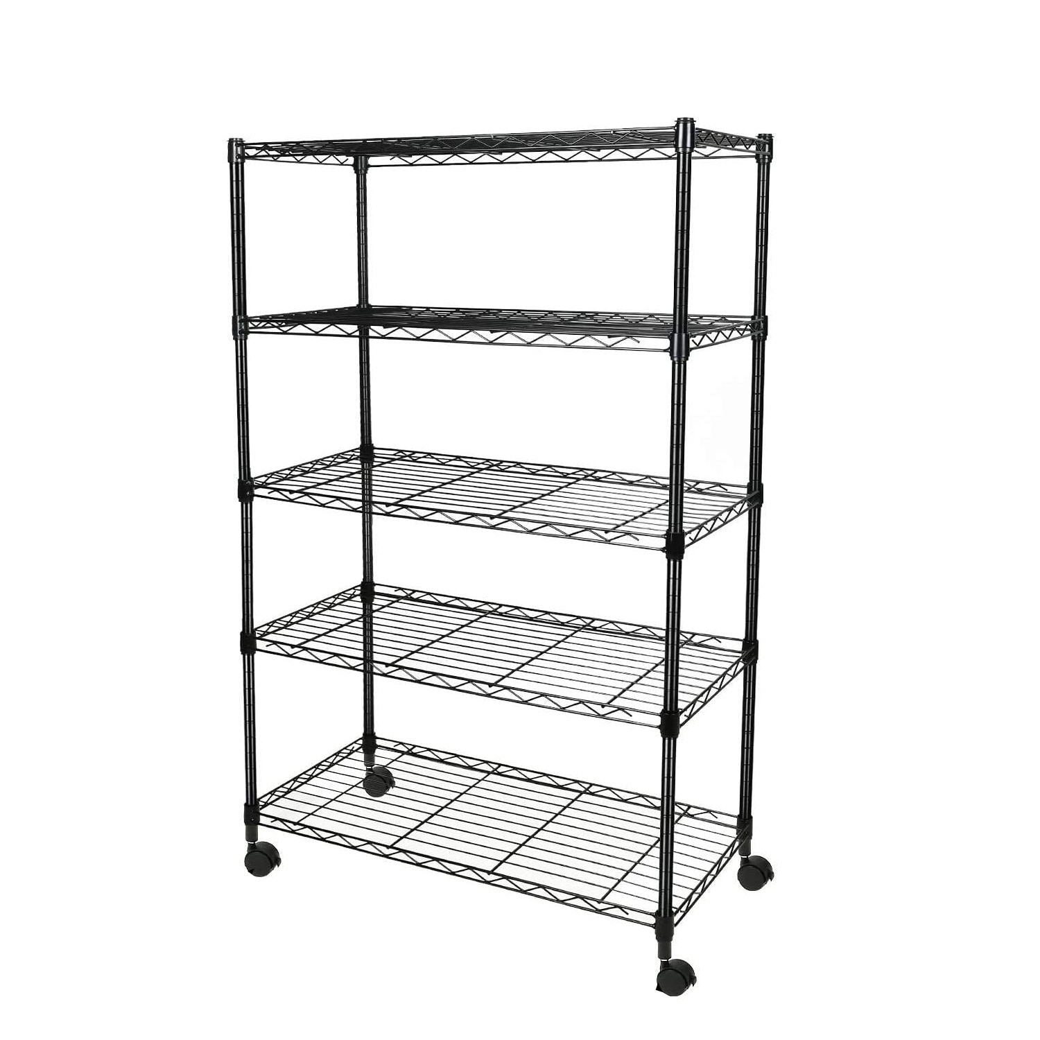 Atlantic Narrow XLarge Metal and Wire Cart System 4-Tier in Black