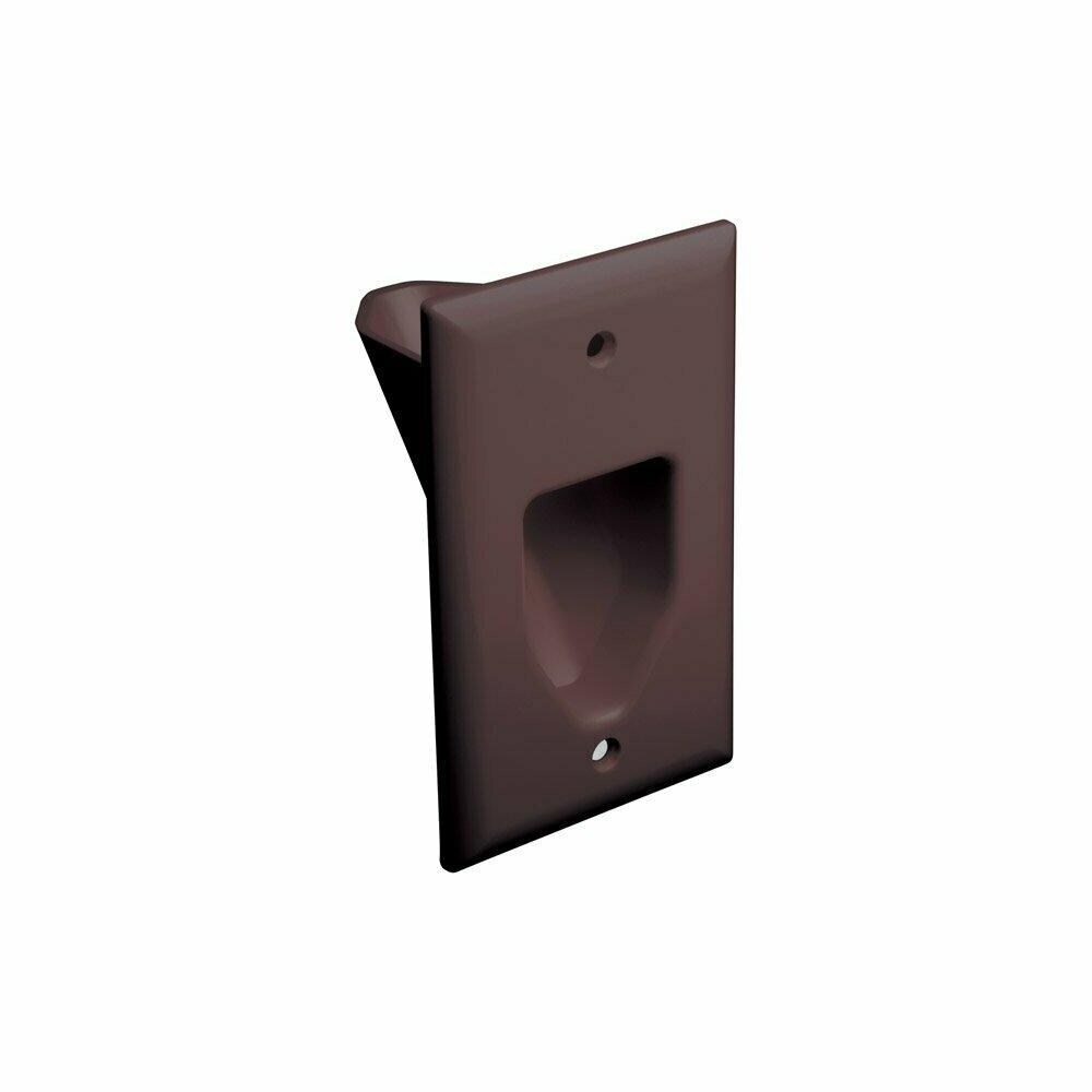  ZX9DBL33110 1-Gang Recessed Low Voltage Cable Plate- Brown