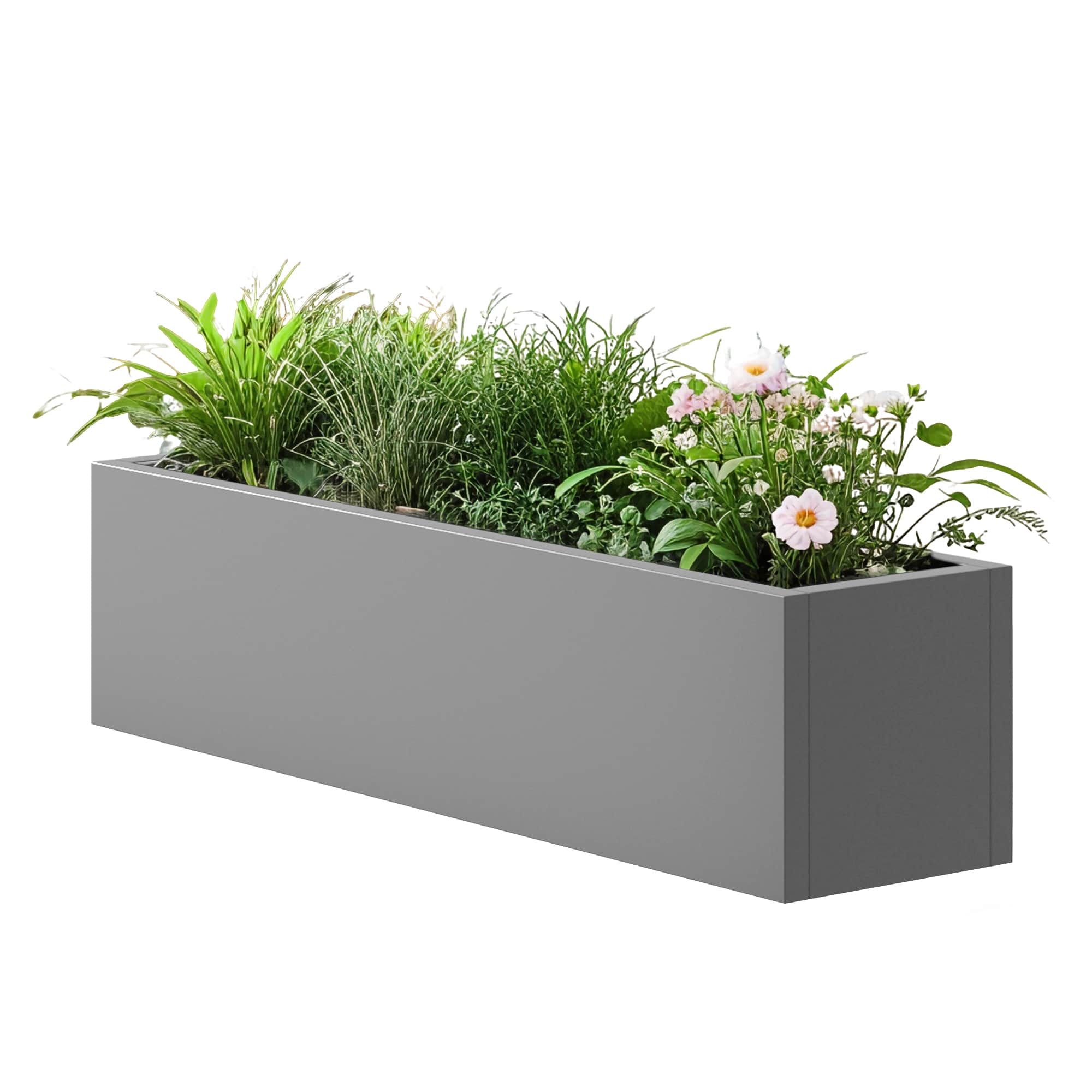 Aveyas LW0406-SYJHP-3 36x10x10 Inch Large Metal Rectangular Planter with Drainage Holes for Indoor and Outdoor Use