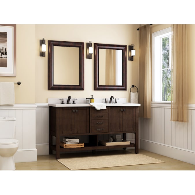 Undermount Double Sink Bathroom Vanity, Allen Roth Kingscote 60 In Espresso Double Sink Bathroom Vanity