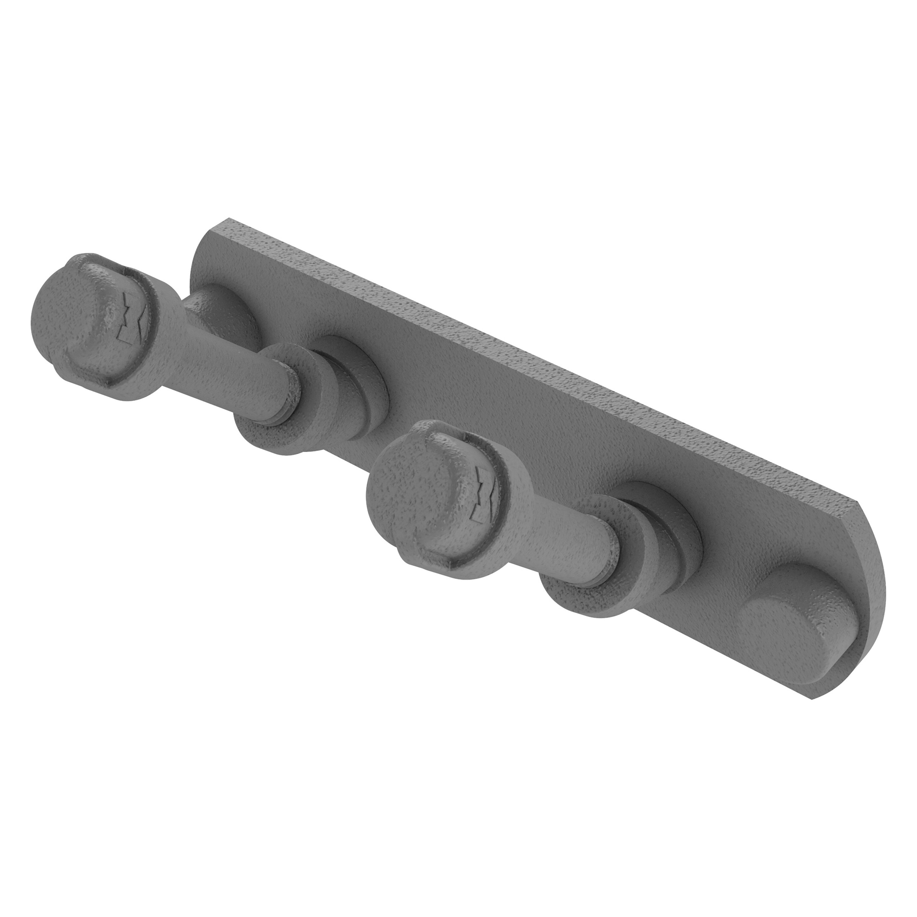 Allied Brass P-300-HK-2-GYM Pipeline Matte Gray Double -Hook Wall mount Towel Hook