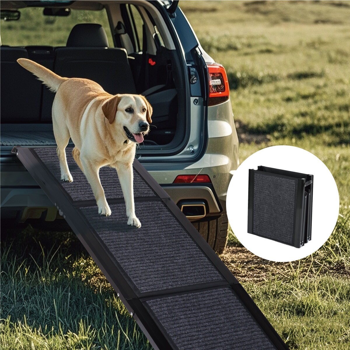 Streamdale Furniture Streamdale 65'' Folding Dog Ramp for Car SUV and ...
