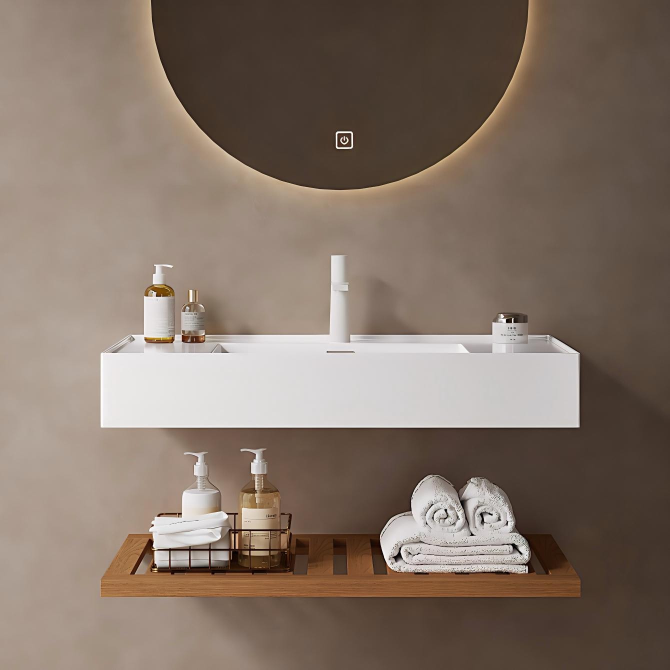 Xspracer 47.3-in White Single Sink Bathroom Vanity with White Acrylic Top