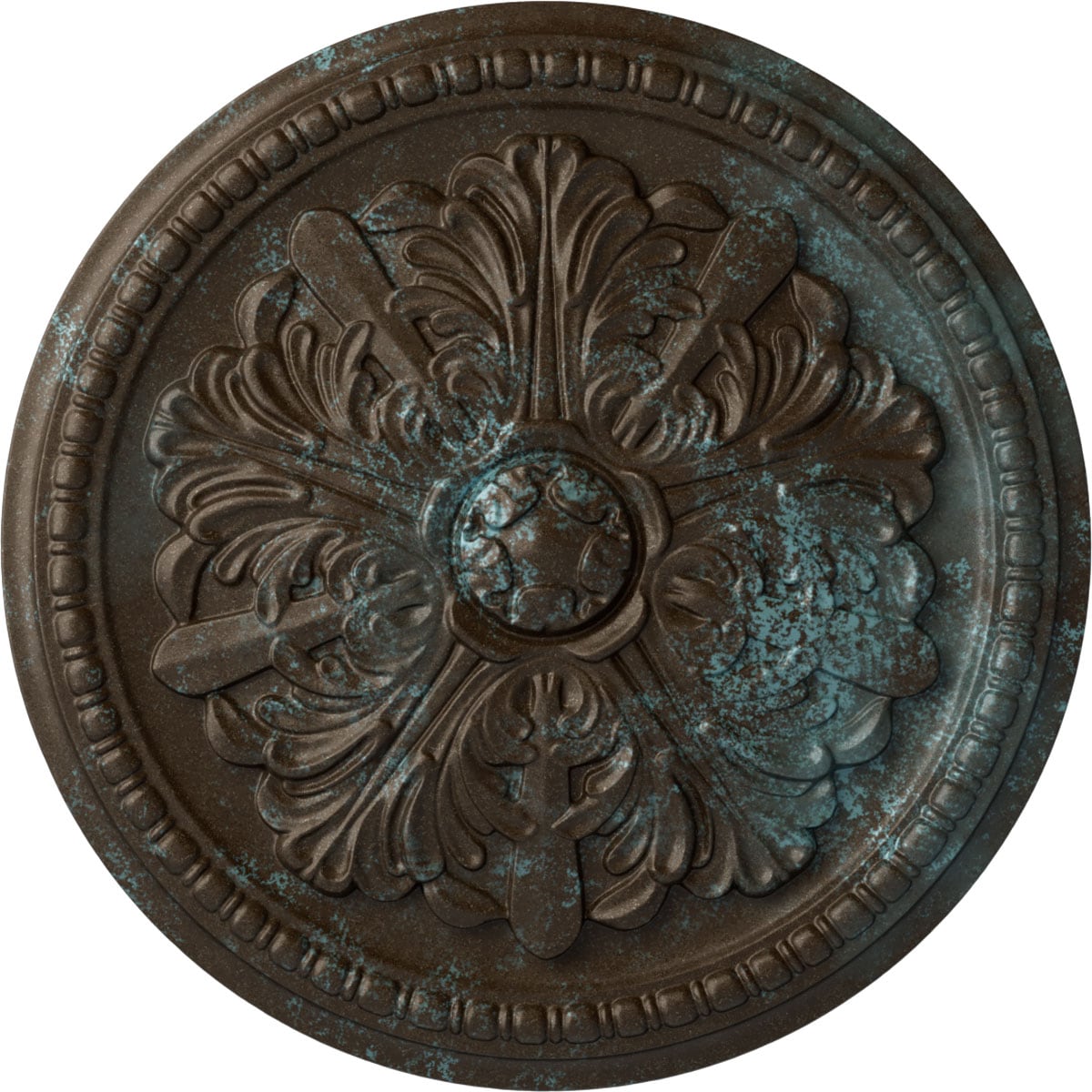 Ekena Millwork CM16SWBBS Swindon 16.875-in W x 16.875-in L Painted Bronze Blue Patina Polyurethane Whole Ceiling Medallion