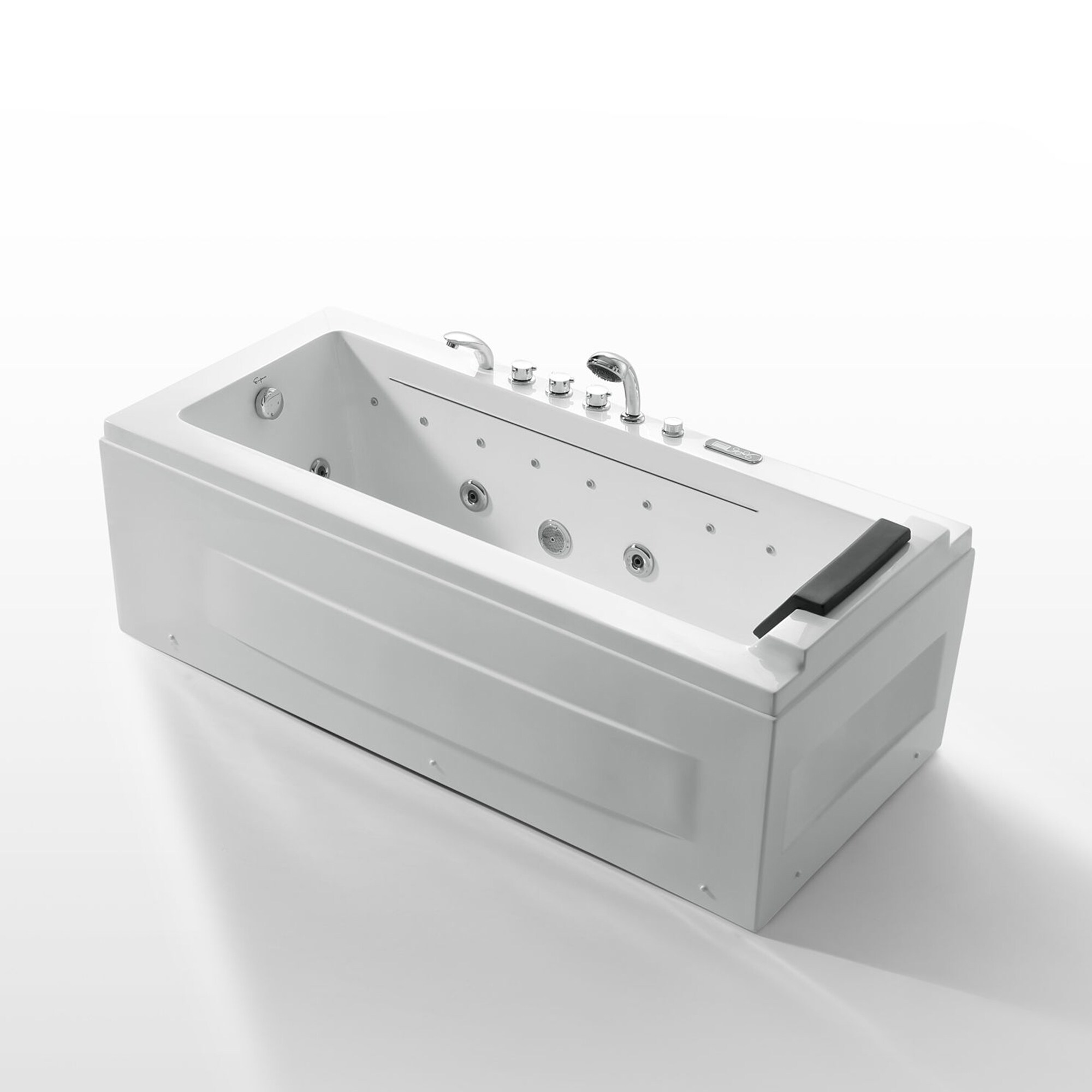 Empava 67 in. Right Hand Drain Acrylic Freestanding Flatbottom Whirlpool  Bathtub in White with Faucet - Water Jets - Yahoo Shopping