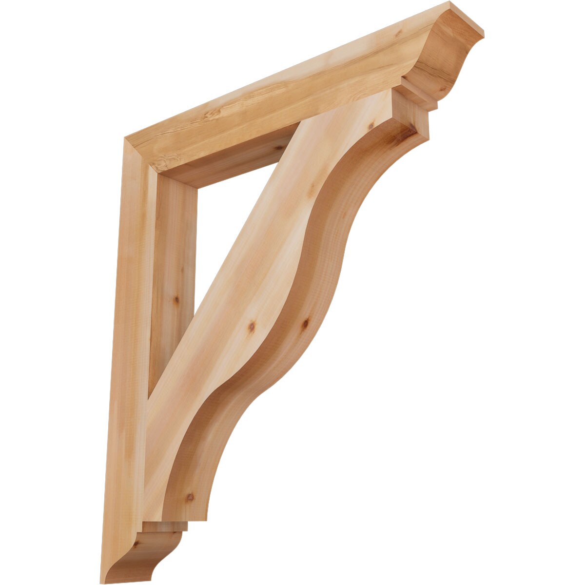 Ekena Millwork BKT06X42X48FST01SWR Funston traditional smooth 5-1/2-in x 42-in x 48-in Western red cedar Brown Wood Standard bracket