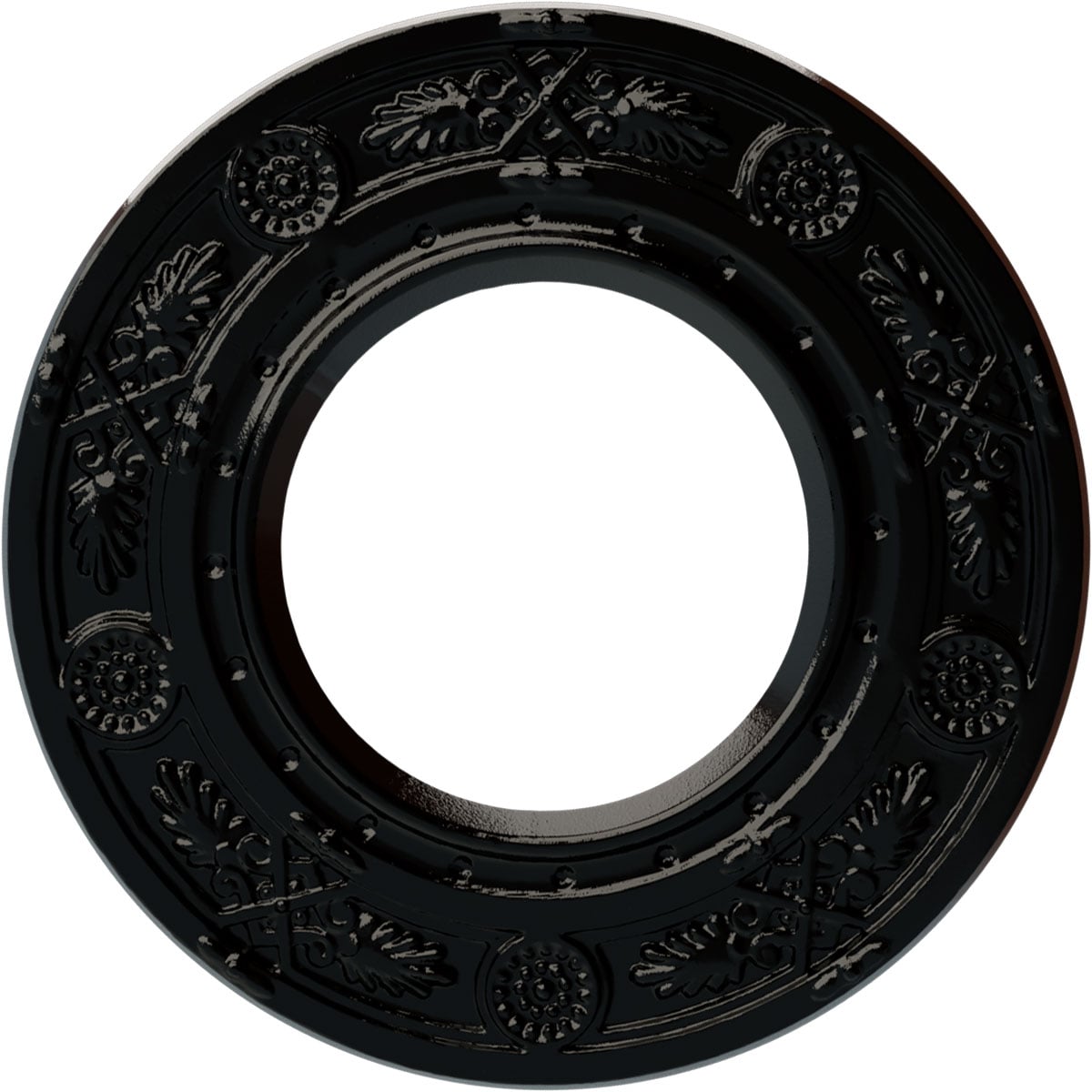 Ekena Millwork CM08DNBPS Daniela 8-in W x 8-in L Painted Black Pearl Polyurethane Whole Ceiling Medallion
