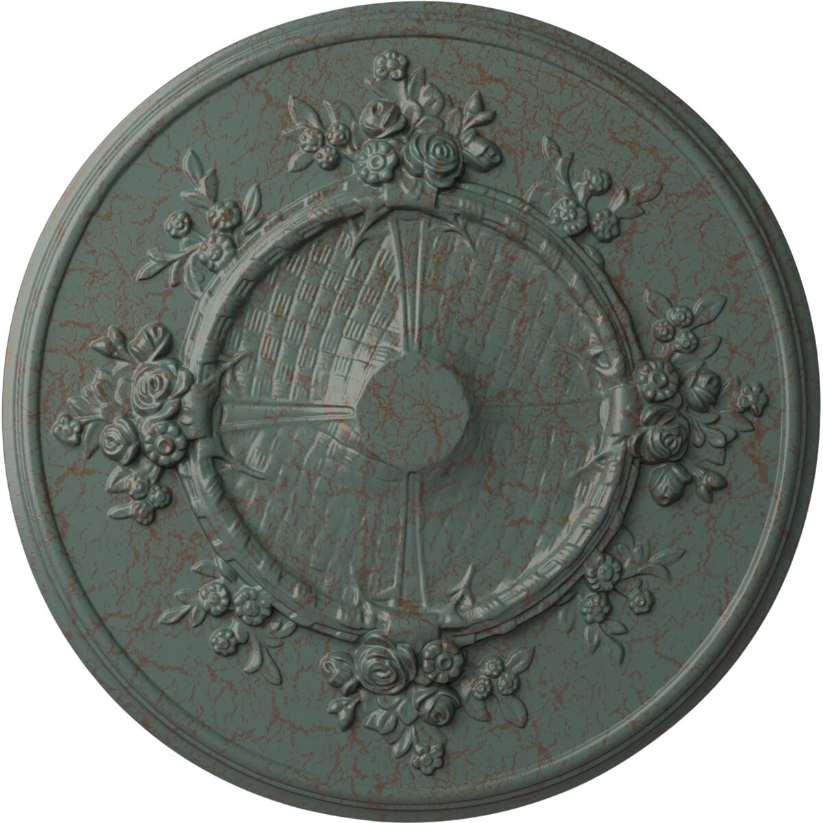 Ekena Millwork CM27FLCBC Flower 27-in W x 27-in L Painted Cloud Burst Crackle Polyurethane Whole Ceiling Medallion