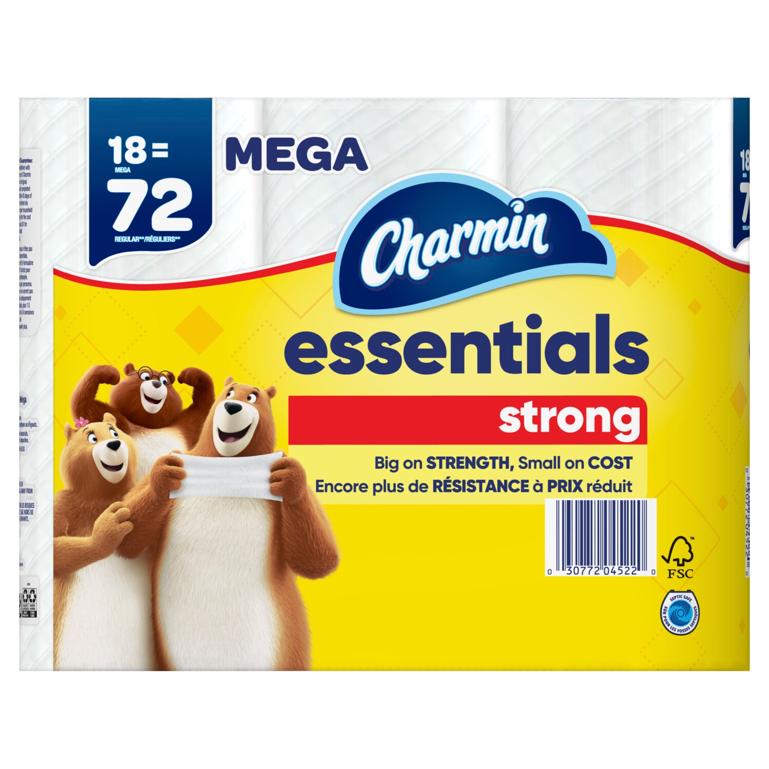 Charmin 3700079402 Essentials Strong Mega Rolls 18 -Pack 1-ply Toilet Paper
