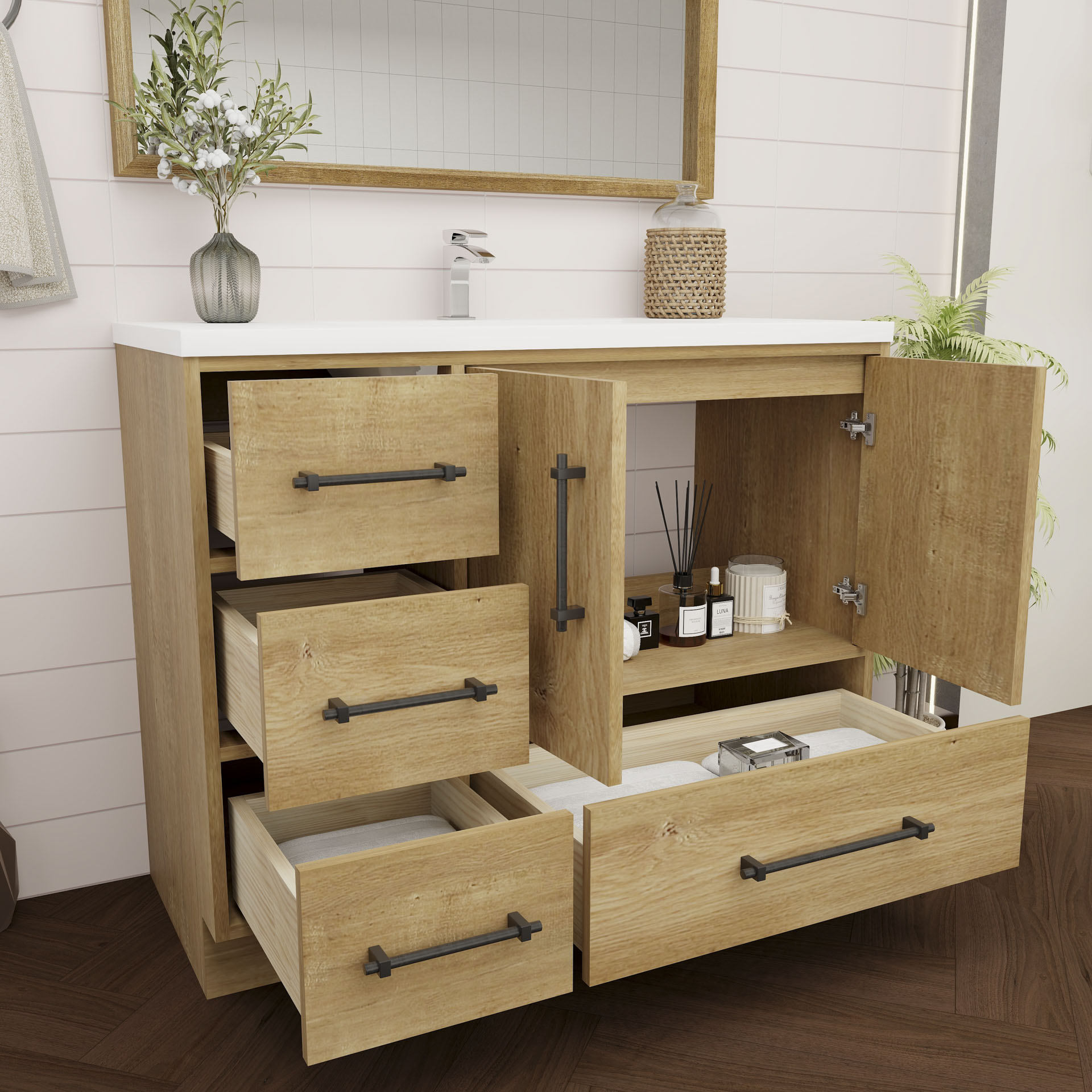BV Better Vanity VICTORIA42LFS-OAK Bath-Vanity-Combo - View #4
