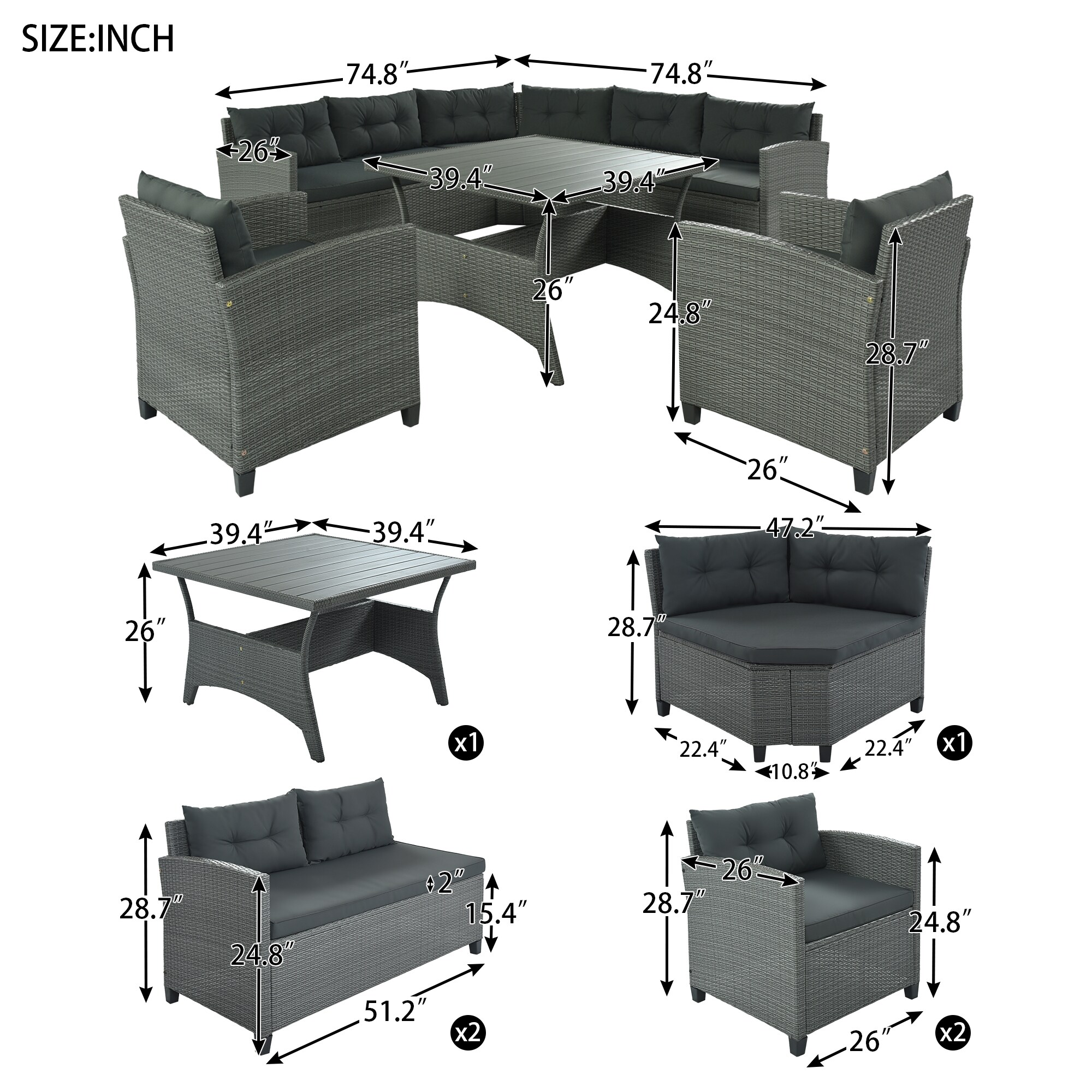 Flynama YC-V-1213AAE Patio-Conversation-Sets - View #11