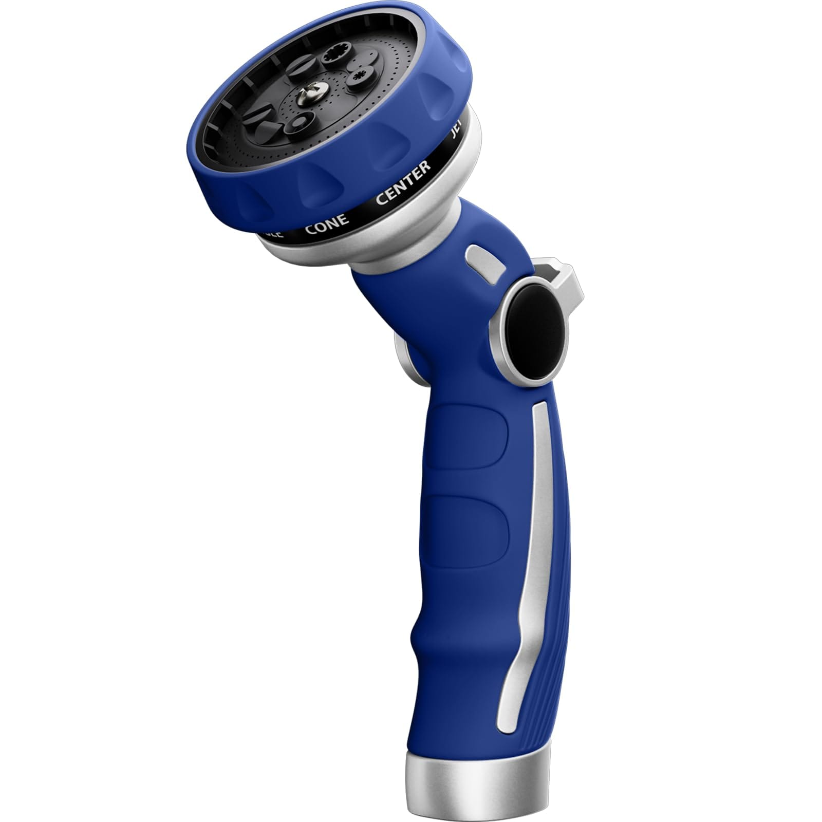 Wudkey 9-Pattern Blue Heavy Duty Metal Garden Hose Nozzle with Thumb ...