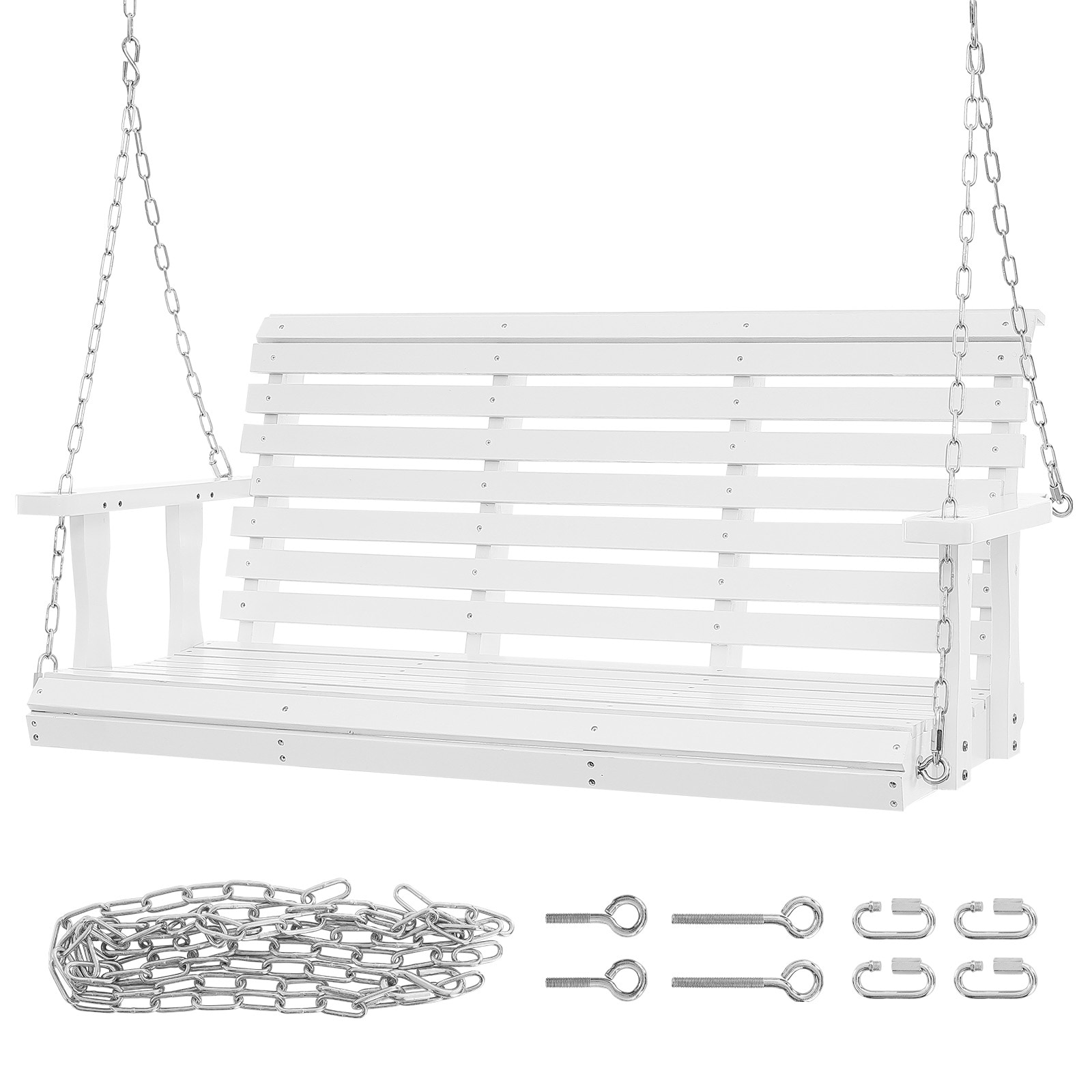 VEVOR - 3 -person White Outdoor Swing