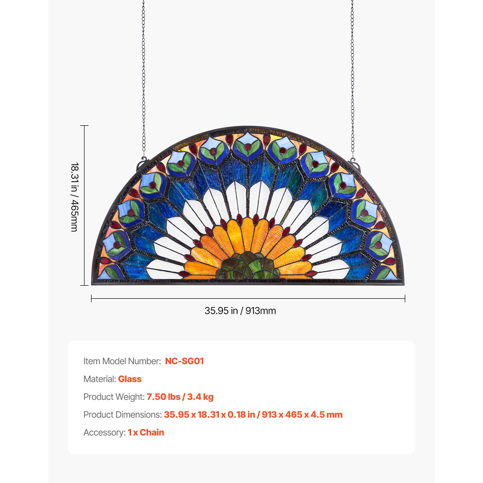 VEVOR SCBYXCSBLBBY08781V0 Stained-Glass-Panels - View #7