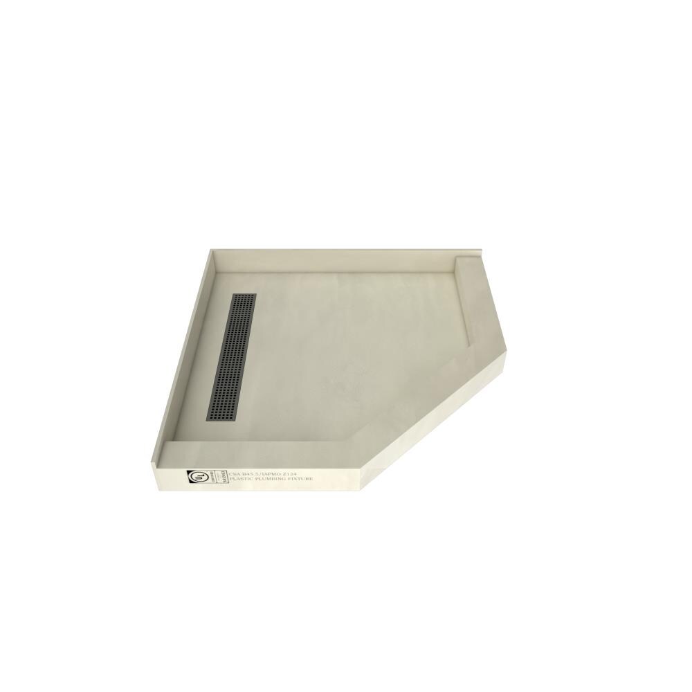 Tile Redi RT40NEO-PVC-SQBN 40-in W x 40-in L x 5.75-in H Made For Tile Neo-angle Shower Pan Base (Left Drain)