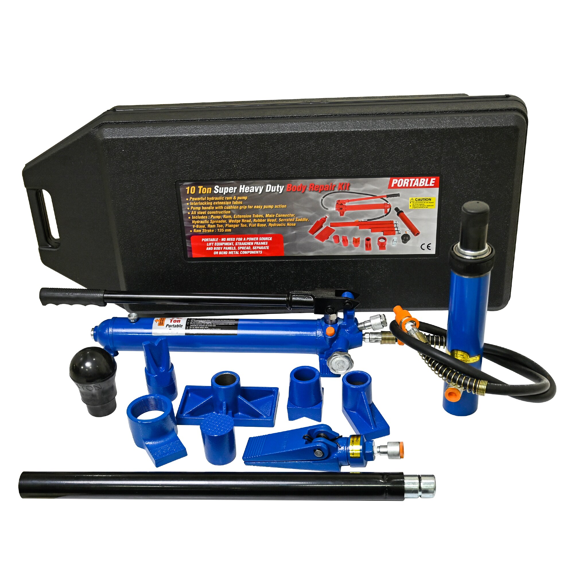 Siavonce XH94989 Blue 10-Ton Steel Hydraulic Jack kit