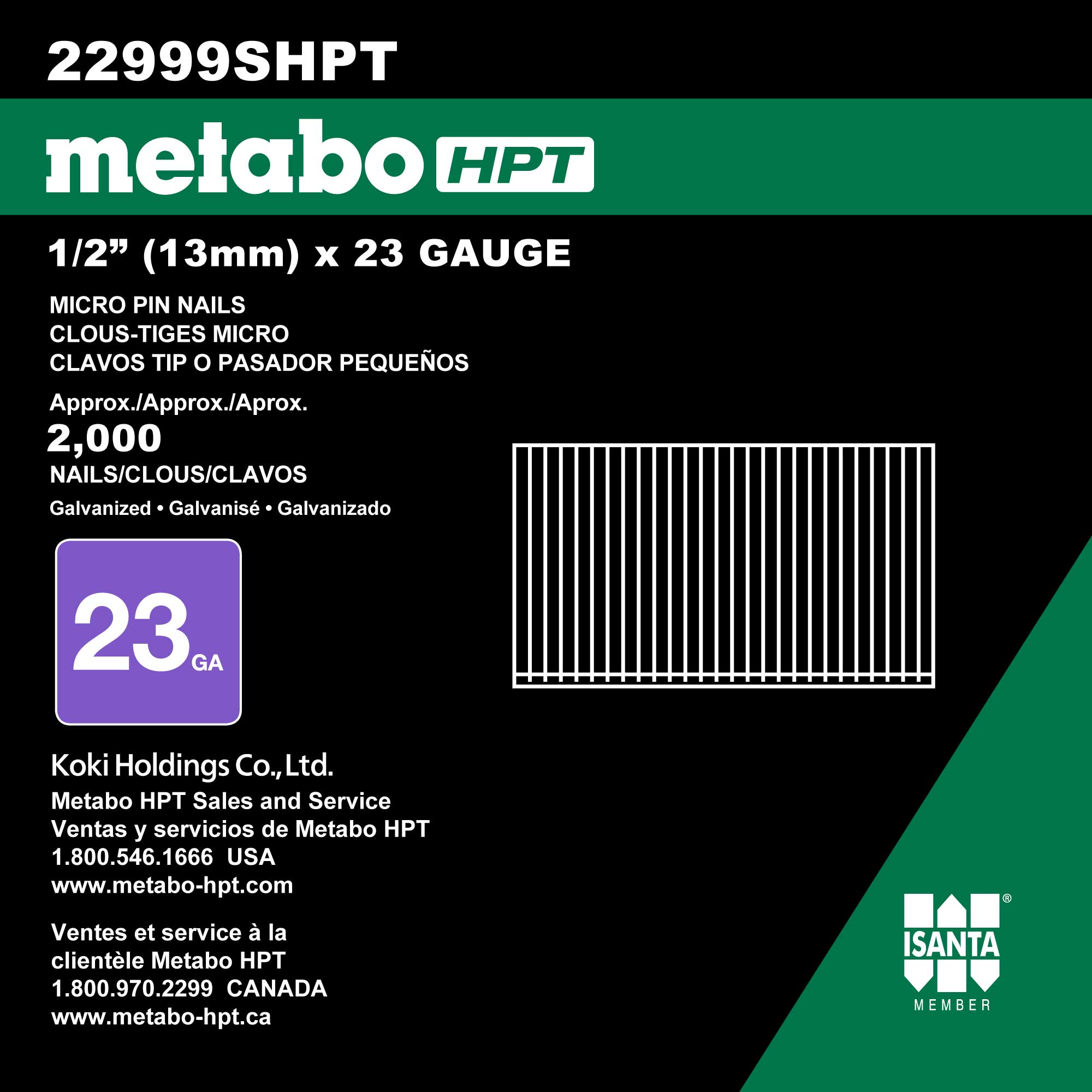 Metabo HPT Pin Nailer Kit 23 Gauge 1/2-Inch To 2-Inch Pin Nails  Built-In Silencer Year NP50A並行輸入品