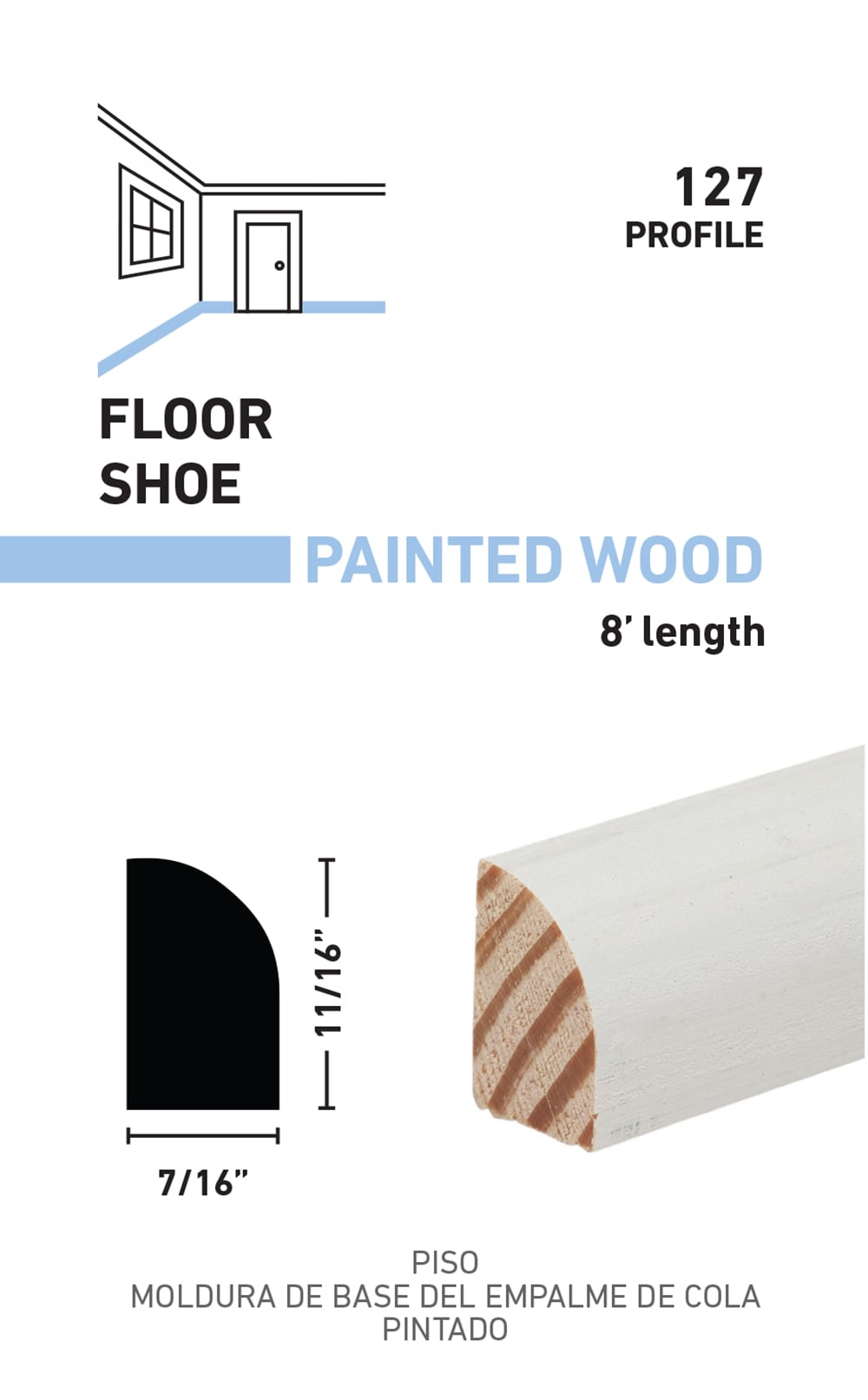 allen + roth L041272W8 Quarter-Round-Moulding - View #3