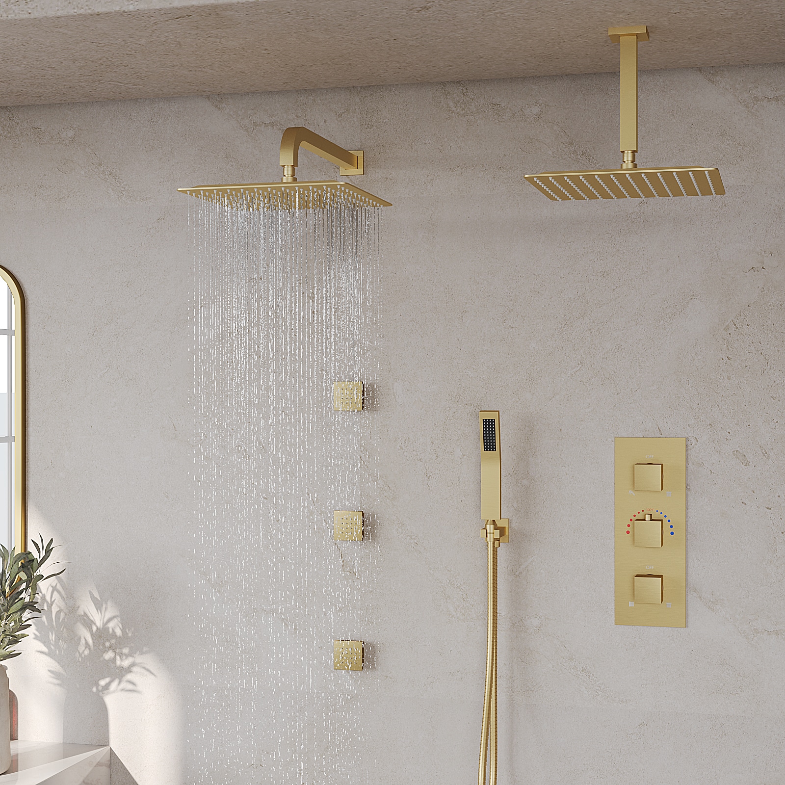 GRANDJOY SFS-1070-GD12 Showerhead-Bar-Panels - View #13