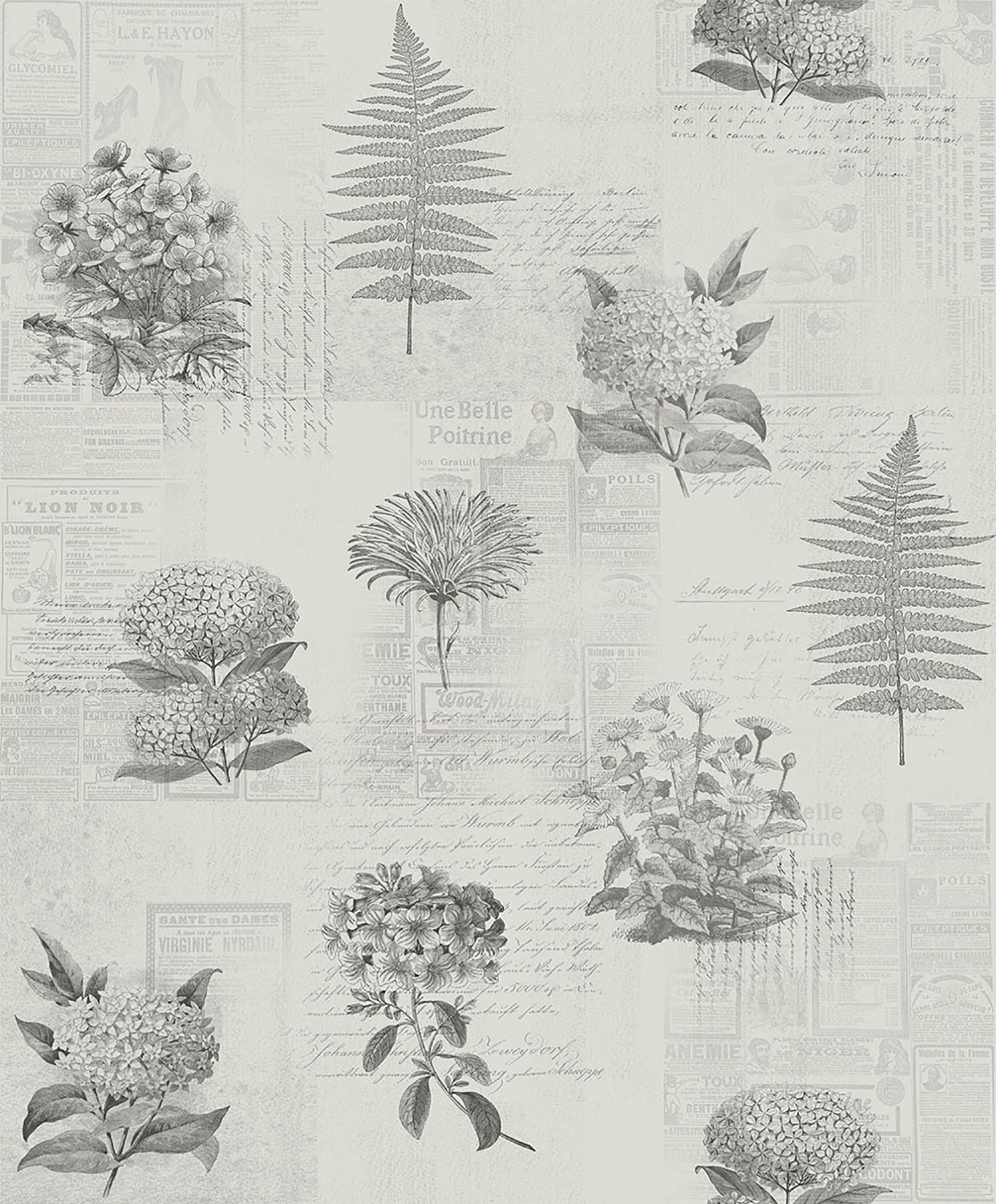 Midbec 56.4-sq ft Grey Non-woven Ivy/Vines Unpasted Wallpaper in the ...