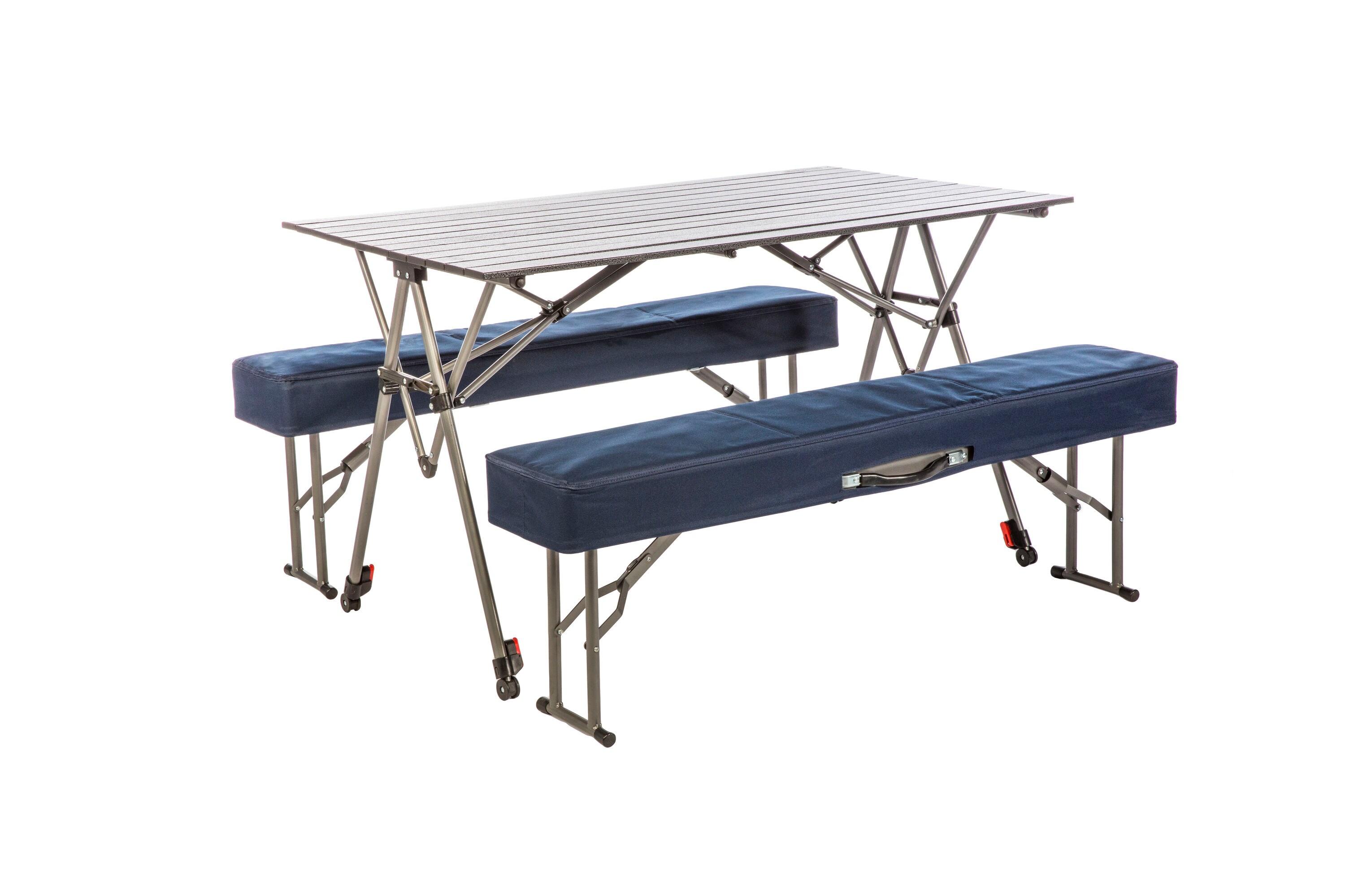 Kamp-Rite KSTB224 47-in Gray Cast Aluminum Rectangle Folding Picnic Table