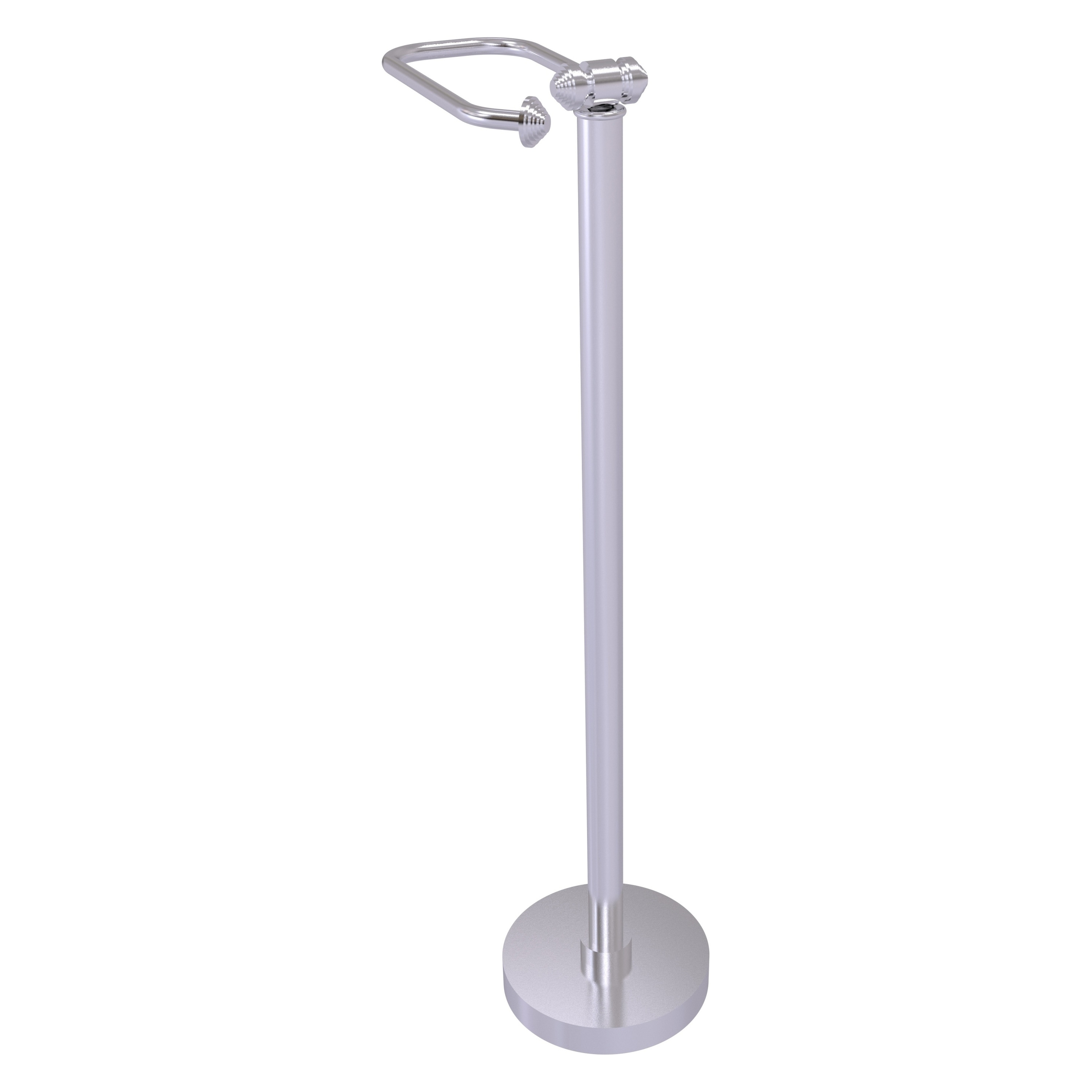 Allied Brass SB-74-SCH Southbeach Satin Chrome Freestanding Single post Toilet Paper Holder 1 -Rolls with Storage