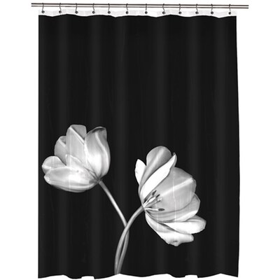 Black Fl Shower Curtain, Maytex Tulip Shower Curtain