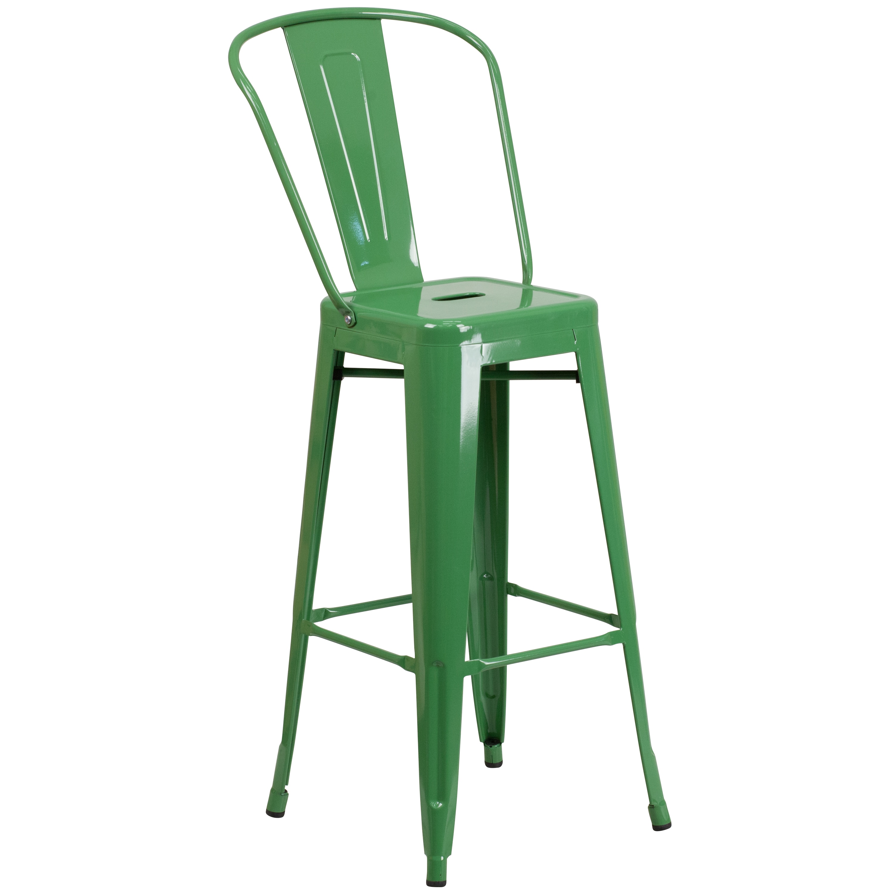 Flash Furniture 889142013723 Green 30.25-in H Bar height Stackable Metal Bar Stool