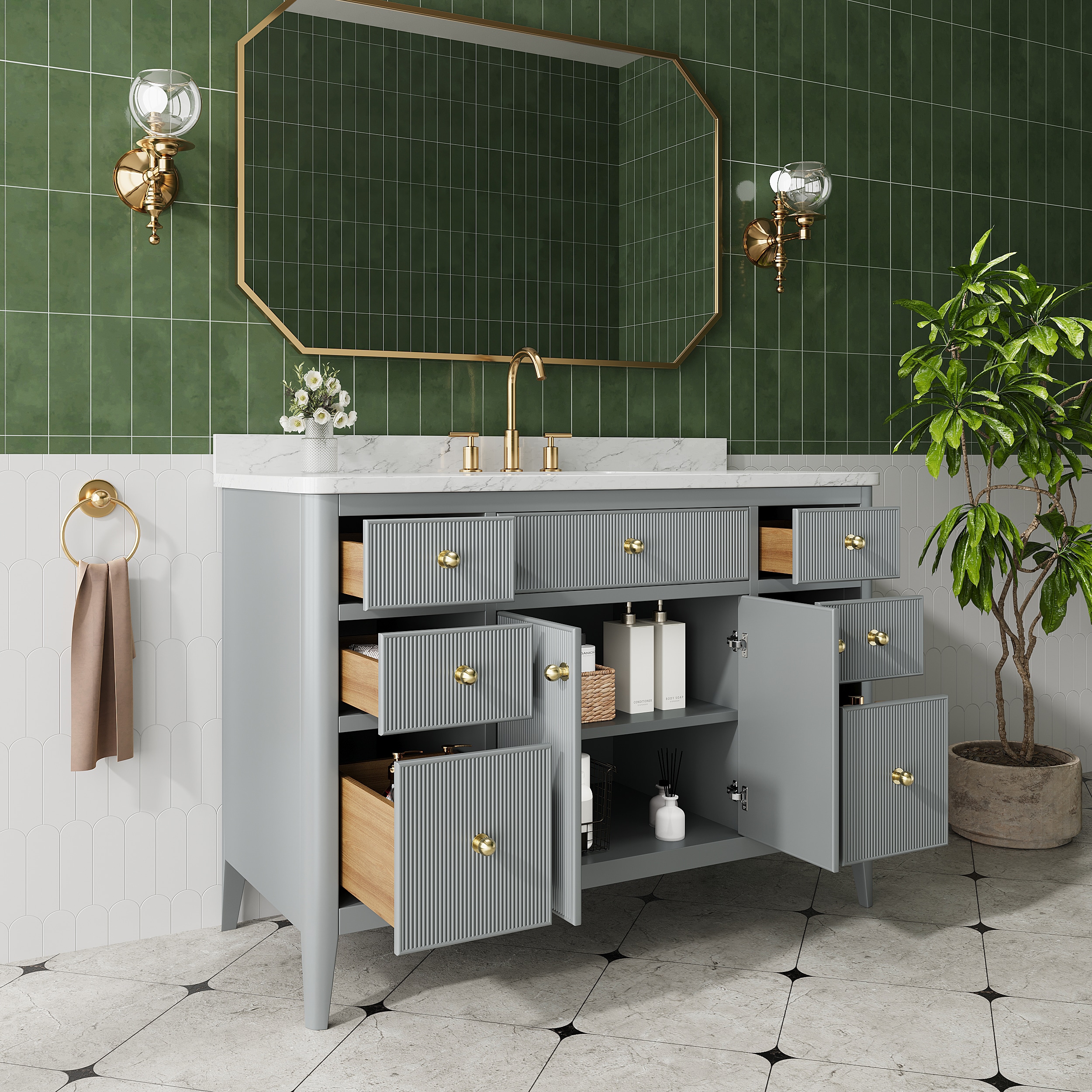 WELLFOR WA-BGF-9648 Bath-Vanity-Combo - View #7