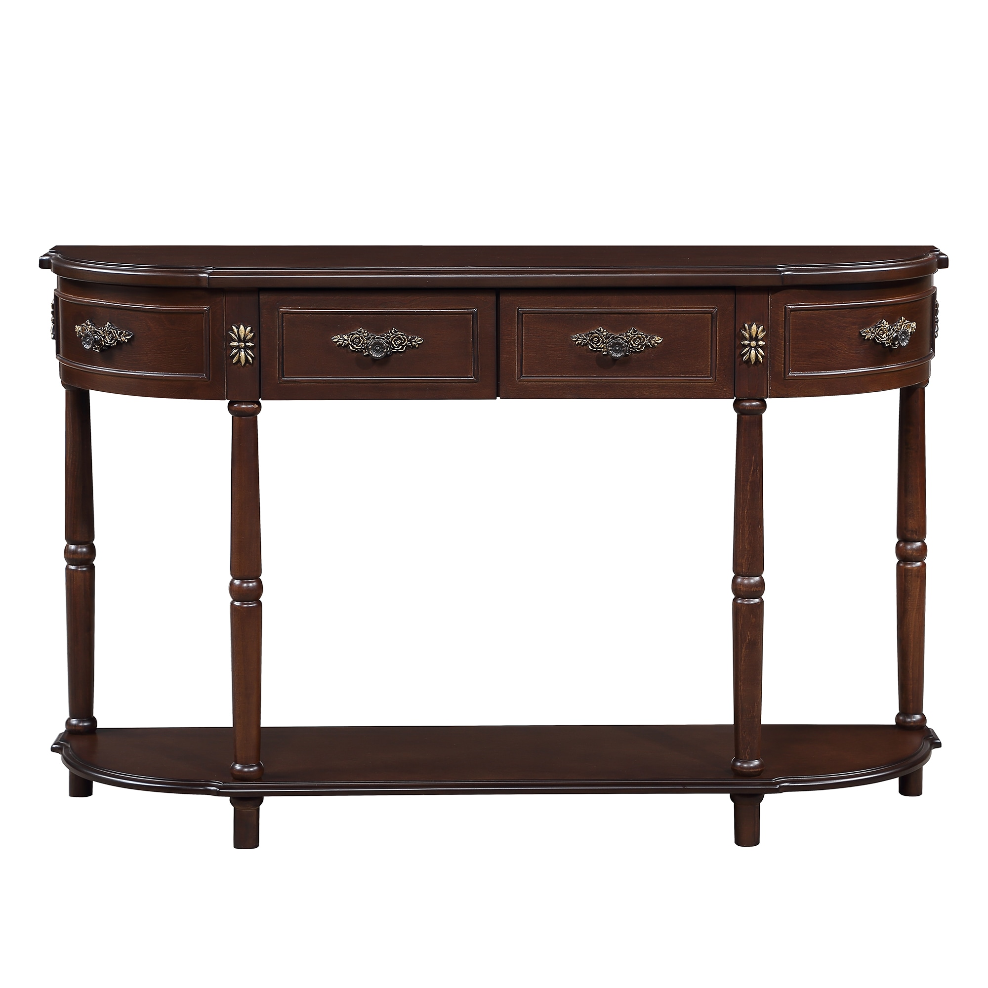 Bybafun YC0900033 Rustic Espresso Console table