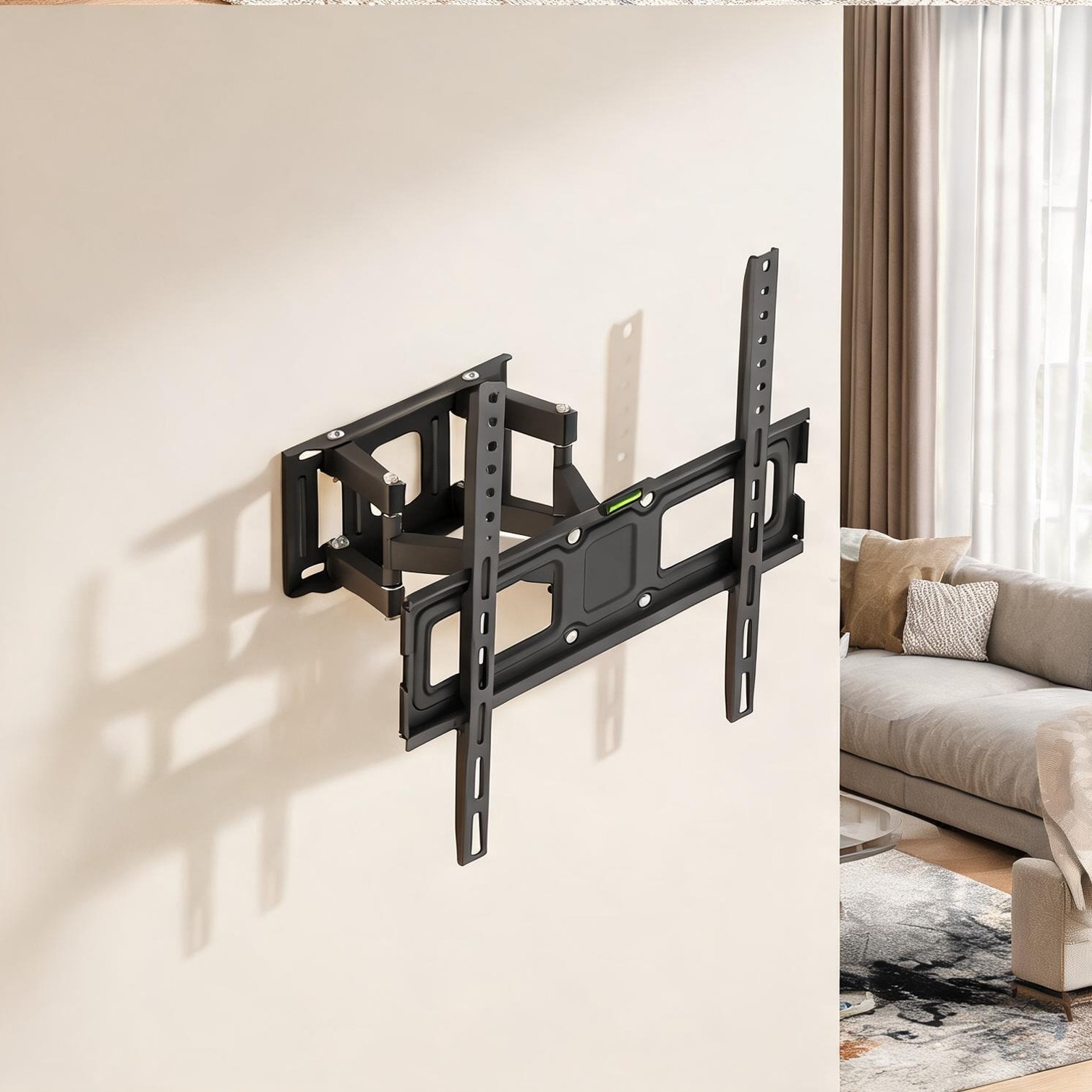 chillscreamni Cold-Rolled Steel Articulating TV Wall Mount with Double-Pendulum Swivel and -10 to +10 Tilt for 2655-Inch Screens