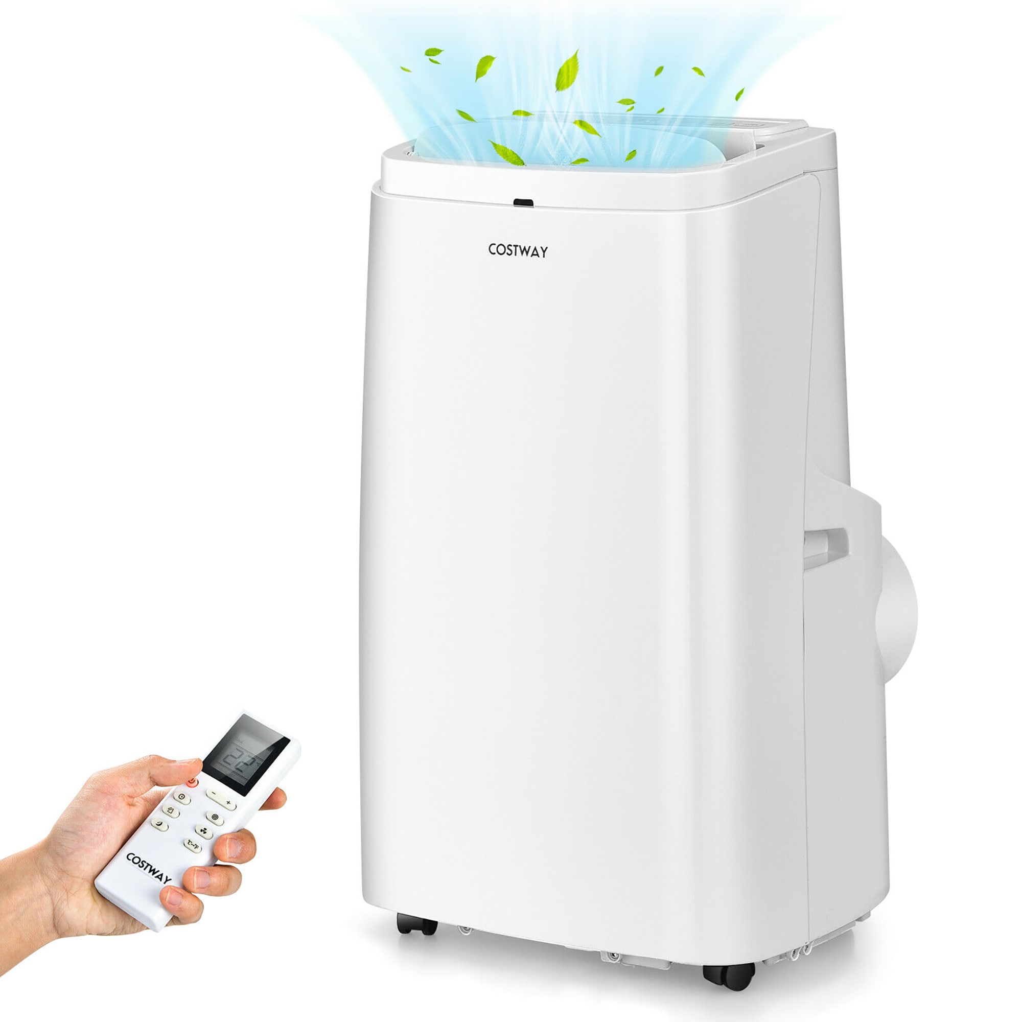 Costway 9000-BTU DOE (115-Volt) White Vented Portable Air Conditioner with Remote Cools 350-sq ft LWS00194 Sansujyuku sansujyuku.com