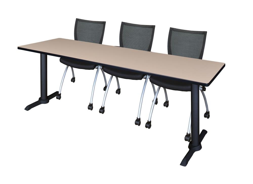 Regency MTRCT8424BE09BK Training Off-white 4-Person Training Table (84-in W x 29-in H)