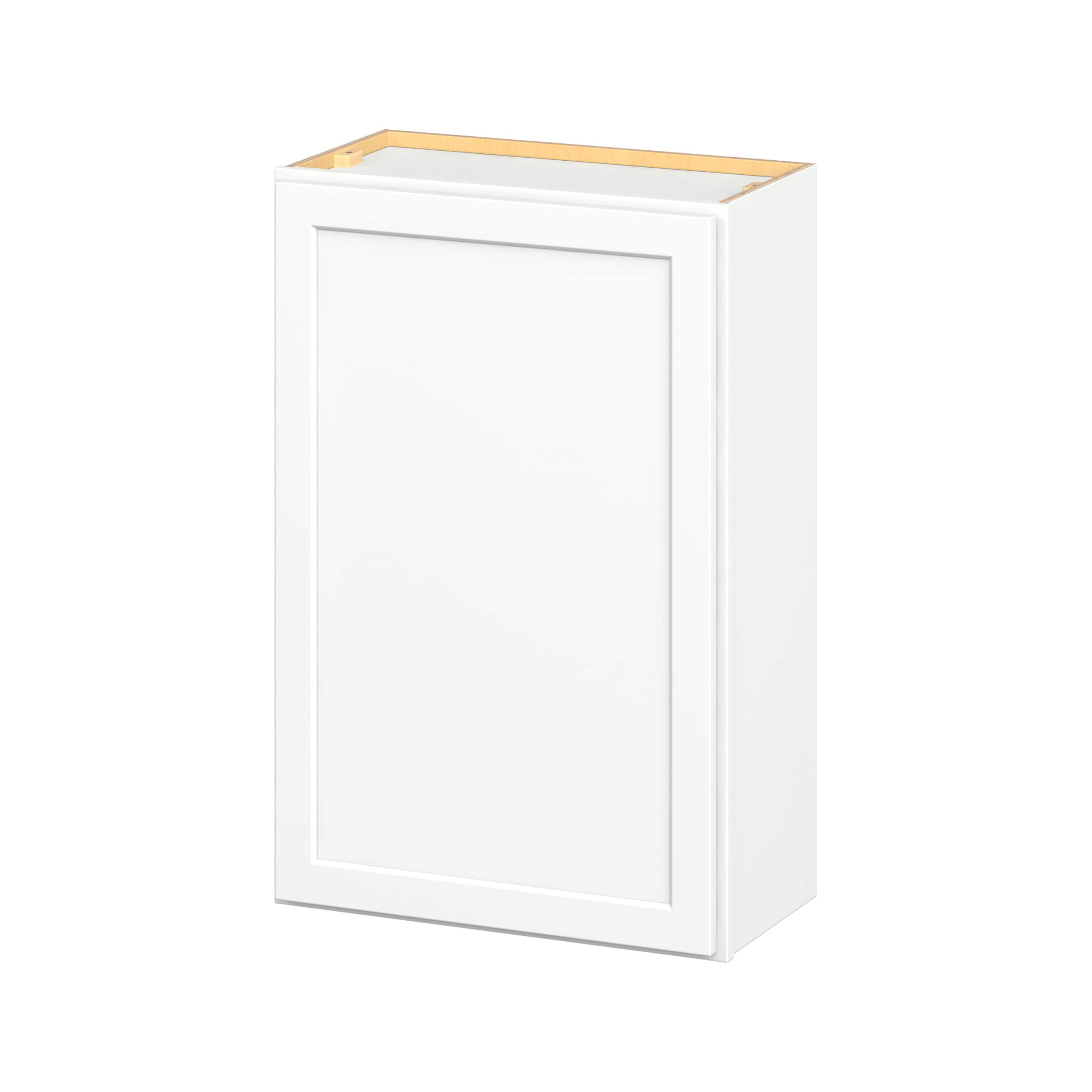 Hugo&Borg W2436(L/R)-GL PRO Glendale 24-in W x 36-in H x 12-in D Pure White Wall Ready to assemble Plywood Cabinet (Recessed Panel Shaker)