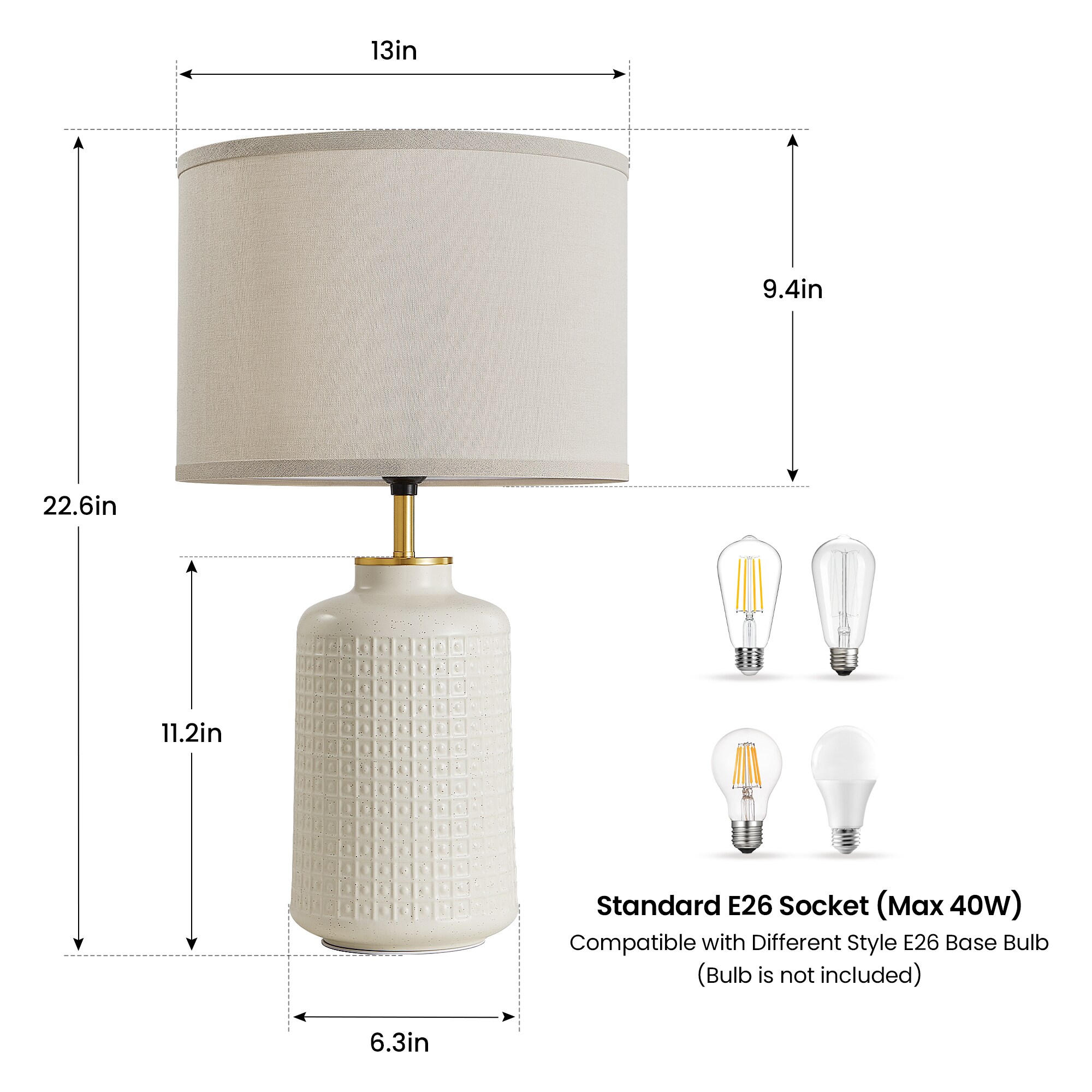 KAISITE 8251LP-01WT Table-Lamps - View #3
