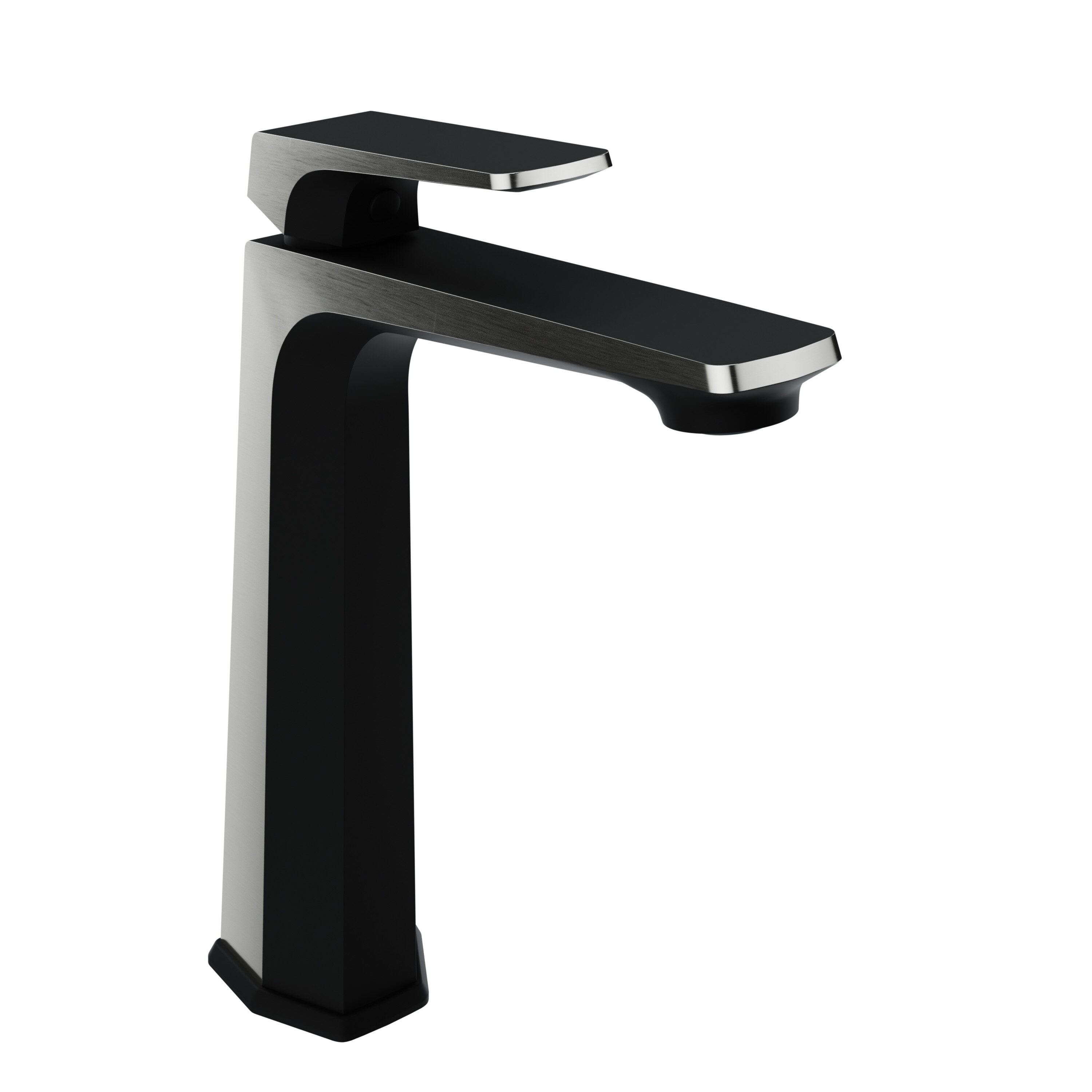 ANZZI L-AZ904MB-BN Matte Black-Brushed Nickel Single hole 1-handle WaterSense High-arc Residential Handle Bathroom Sink Faucet with Drain