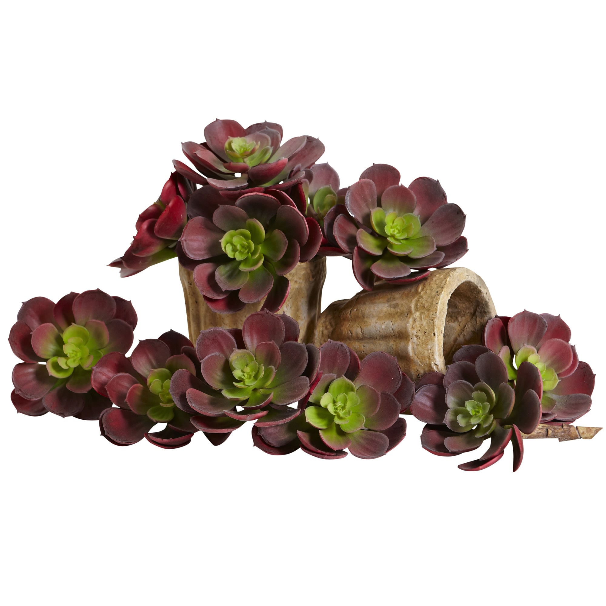 Nearly Natural 6106-BG-S12 5-Inches Burgundy Indoor Desktop Silk Artificial plant