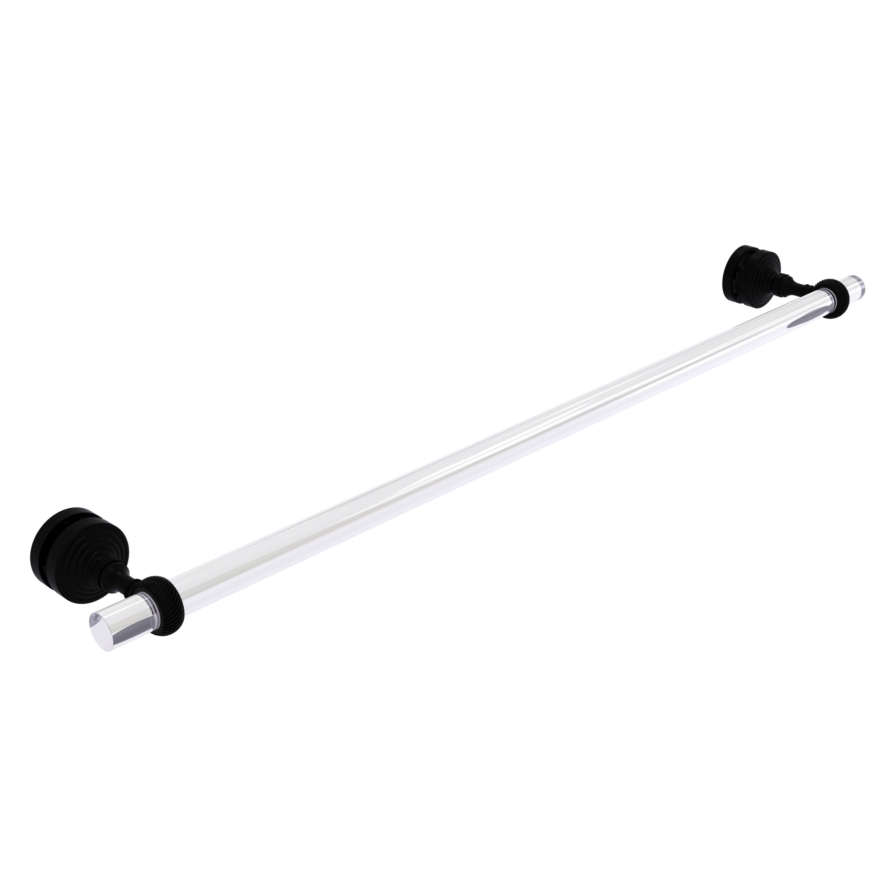 Allied Brass PG-41T-SM-30-BKM Pacific Grove 30-in Matte Black Wall mount Single Towel Bar