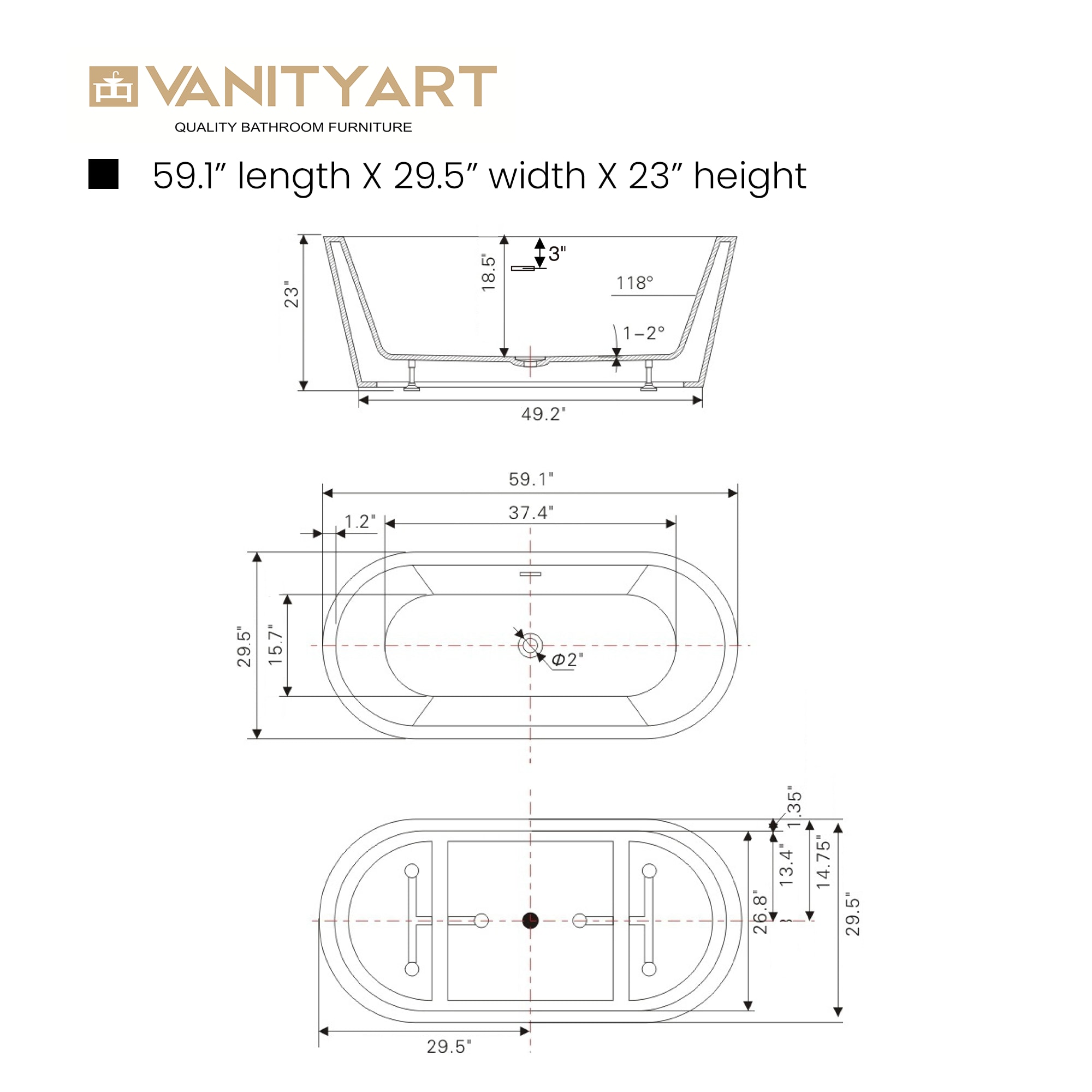 Vanity Art VAB6815-XS bathtubs - View #10